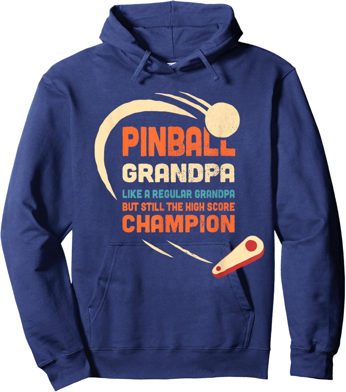 Pinball Grandpa Like a regular grandpa But high score champ Hoodie - Hoodie | Navy