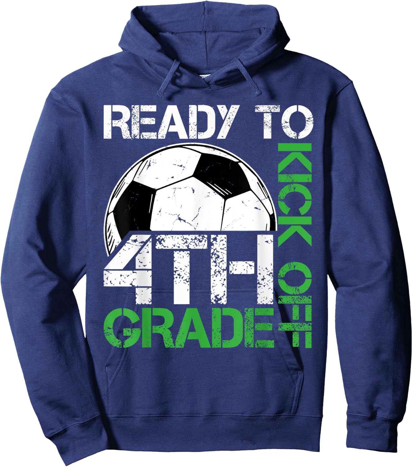 Ready To Kick Off 4TH Grade Kids Teacher First Day Of School Hoodie - Hoodie | Navy