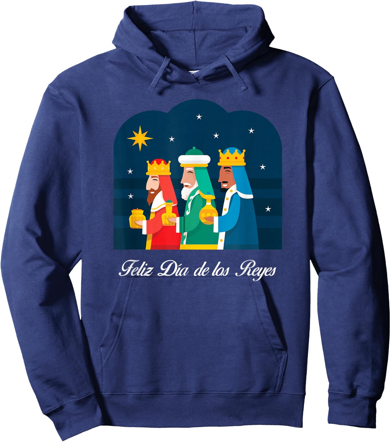 Happy Three Kings Day Epiphany Day Festival Co. -Adults & Kids Black Epiphany Day Hoodie - Hoodie | Navy