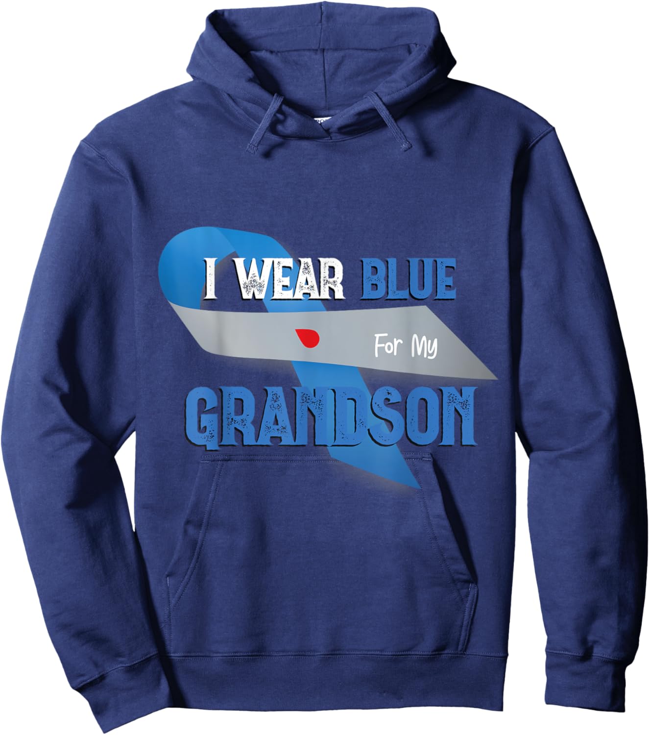 I Wear Blue For My Grandson Diabetes Awareness Month Gifts Hoodie - Hoodie | Navy