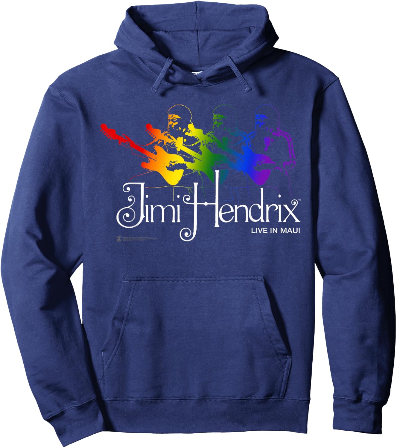 Jimi Hendrix Official Live in Maui Rainbow Guitar Hoodie - Hoodie | Navy