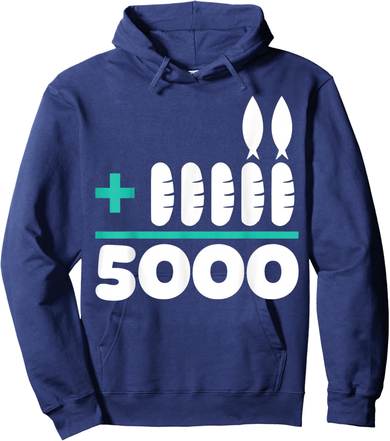 Jesus 2 Fishes 5 Breads 5000 Chosen Against The Current Hoodie - Hoodie | Navy