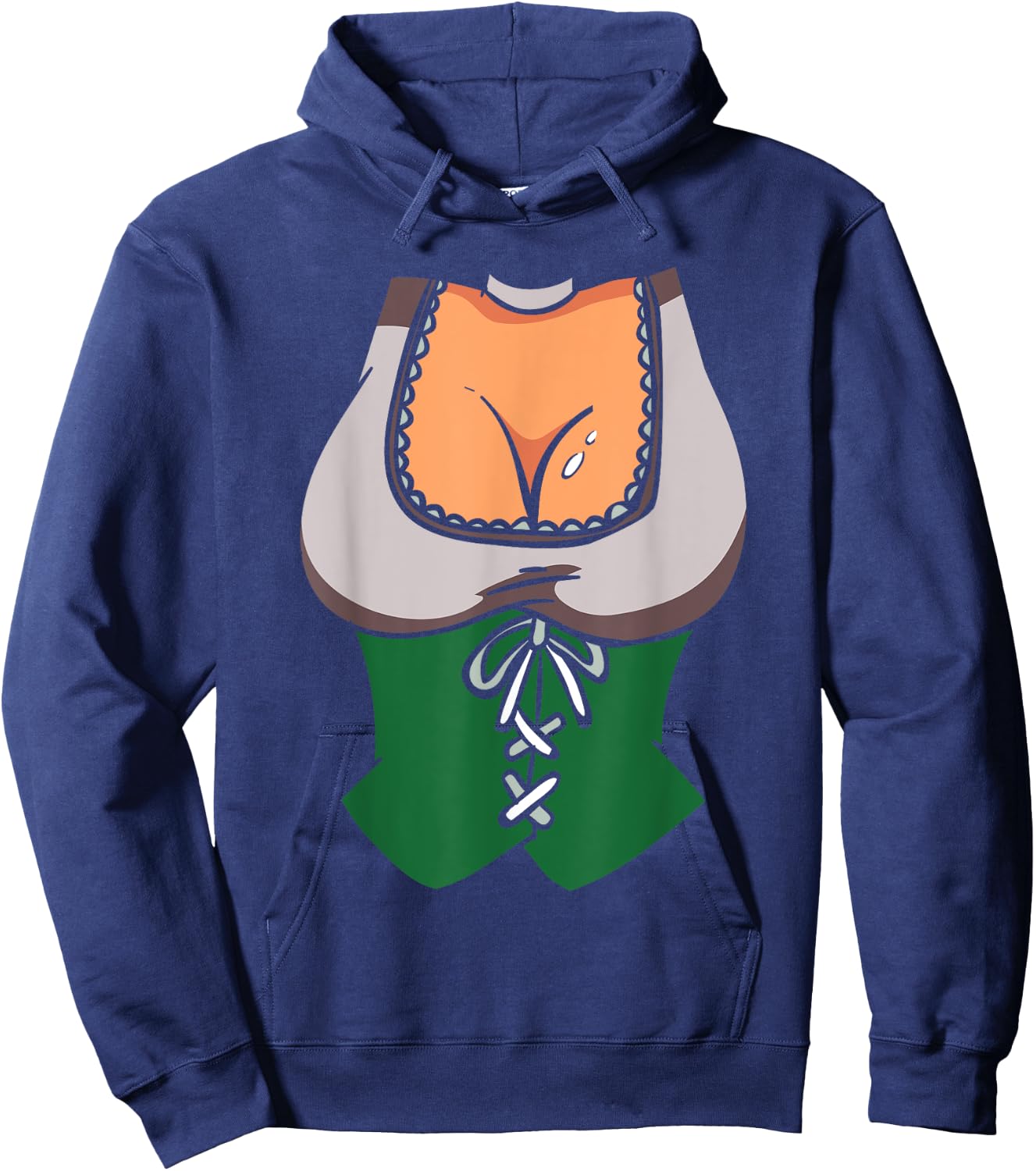 Oktoberfest German Festival Beer Drink Cartoon Beer Wench Hoodie - Hoodie | Navy