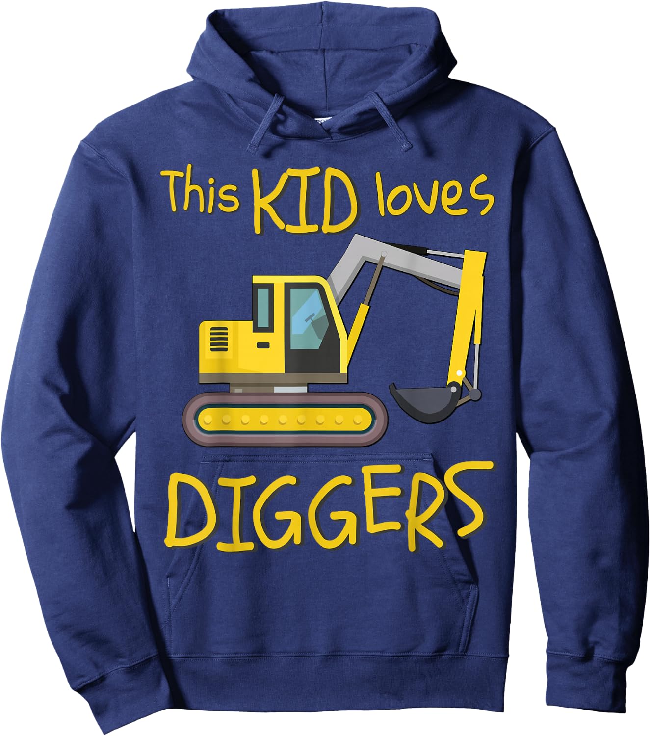 This Kid Loves Diggers Tractor Excavator Bulldozer Machine Hoodie - Hoodie | Navy