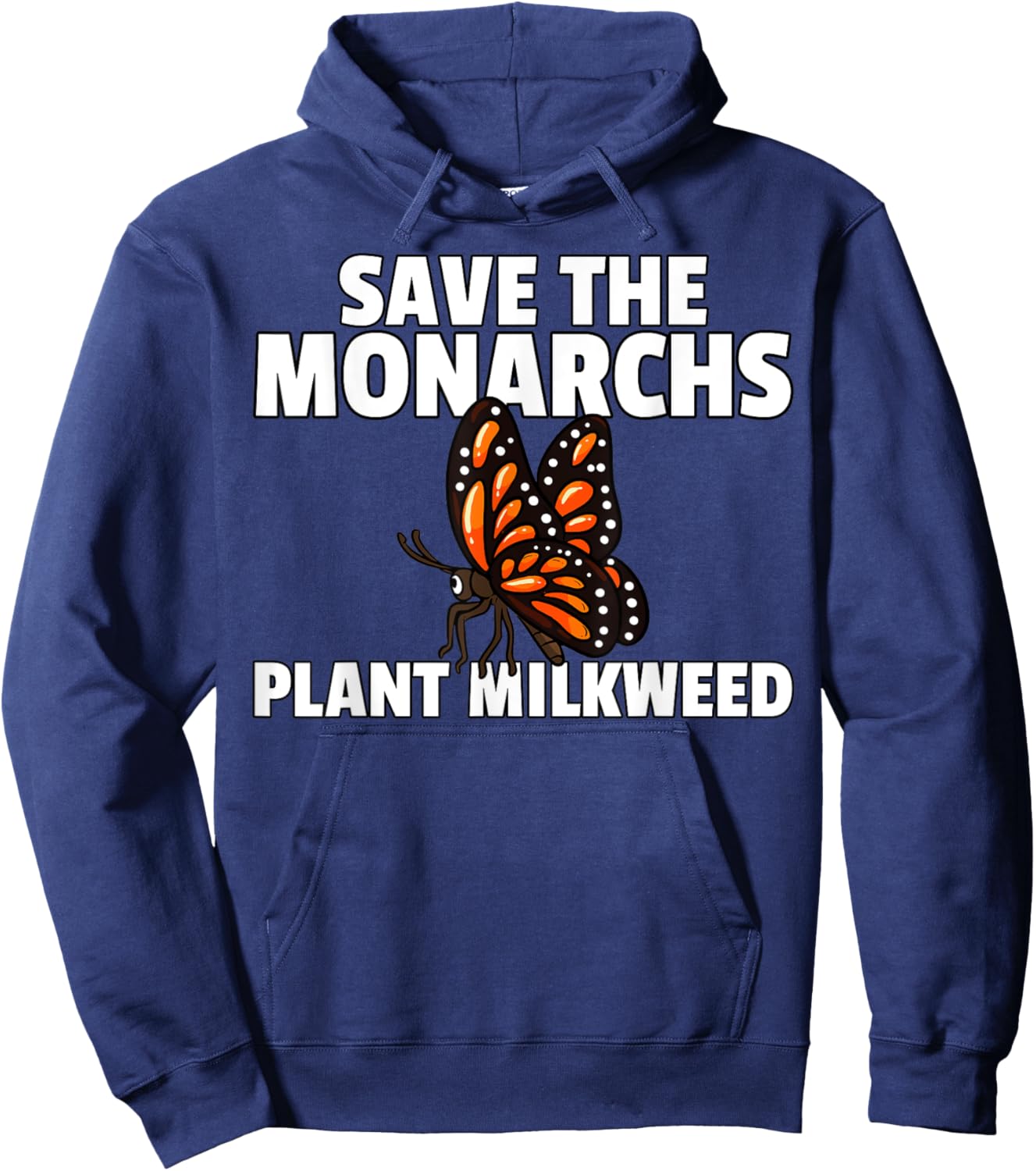 Save the Monarch Butterfly Milkweed Hoodie - Hoodie | Navy