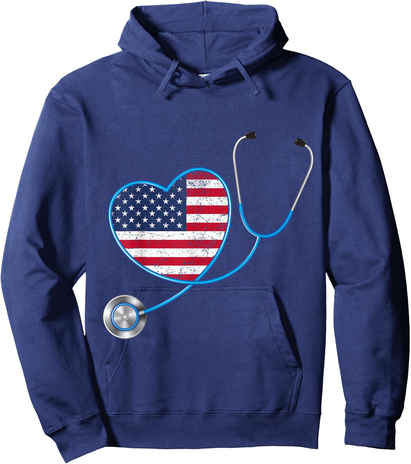 USA Flag Heart 4th Of July Gifts Nurse Kids Men Hoodie - Hoodie | Navy