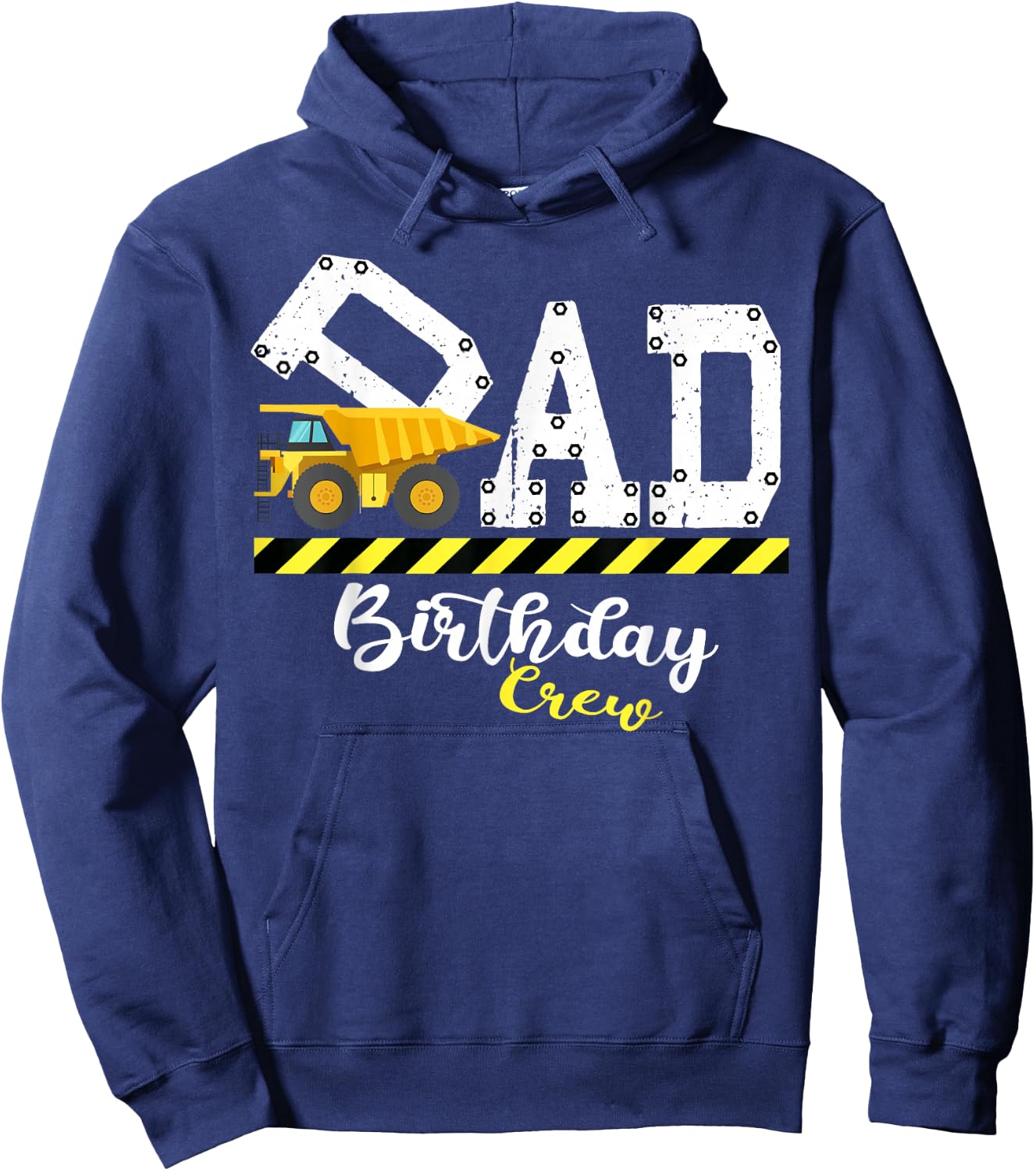 B-Day Party Dad Birthday Crew Construction Birthday Party Hoodie - Hoodie | Navy