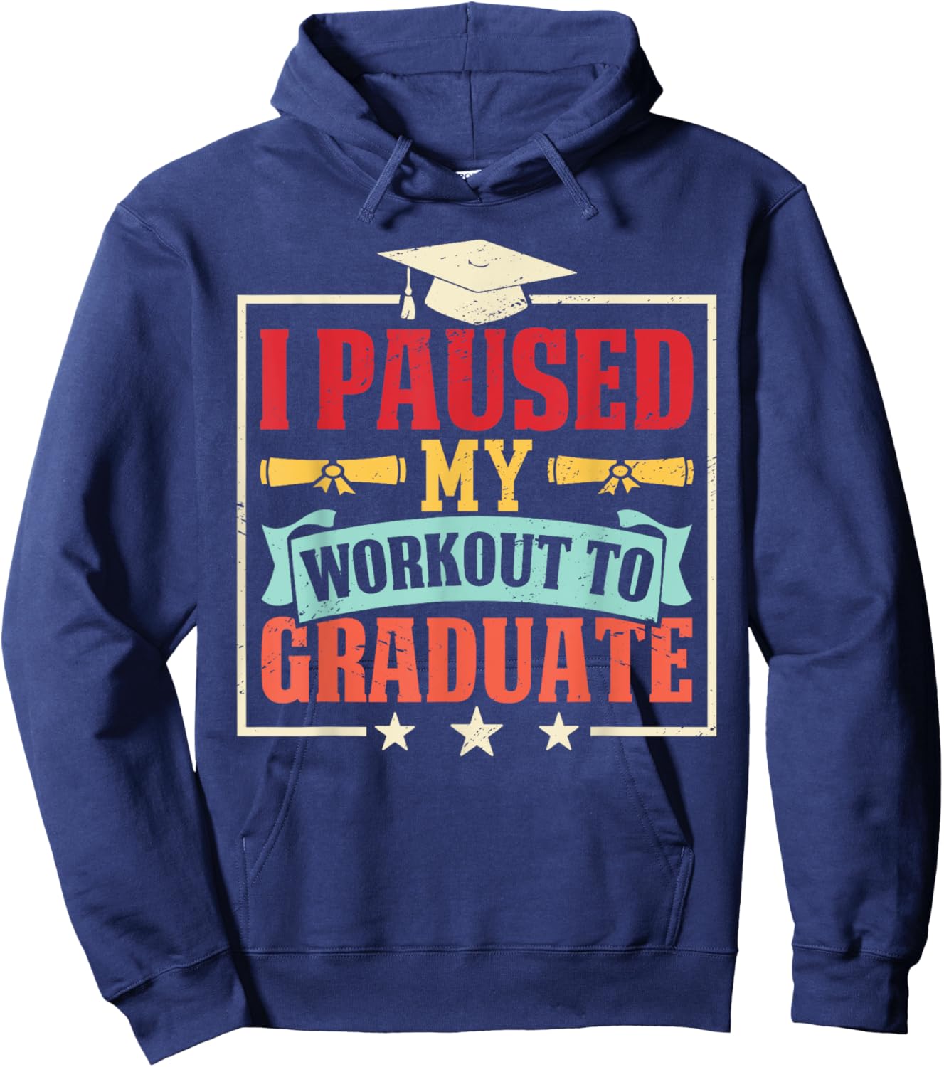 Graduation Gym Graduate Fitness Workout Humor Athlete Hoodie - Hoodie | Navy