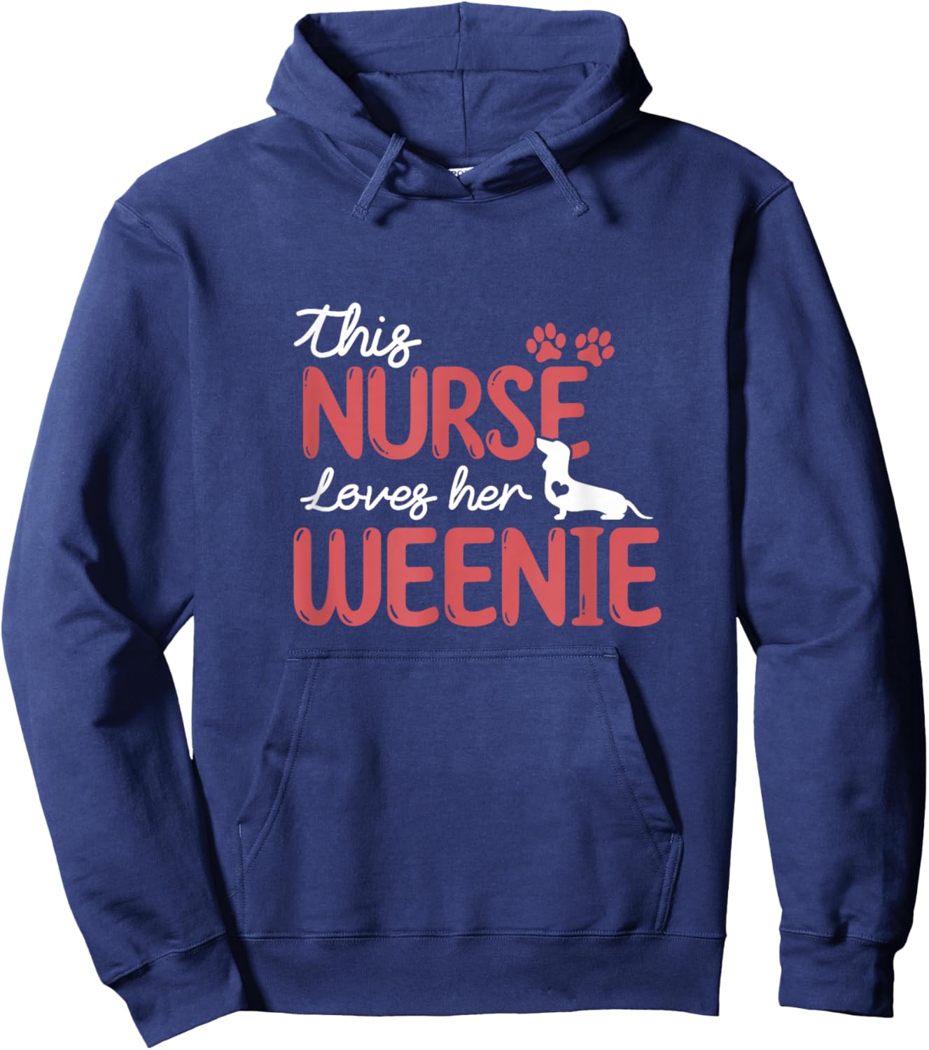 Nurse Loves Weenie Dog Pet Lovers Gifts For Mom Nurse Hoodie - Hoodie | Navy