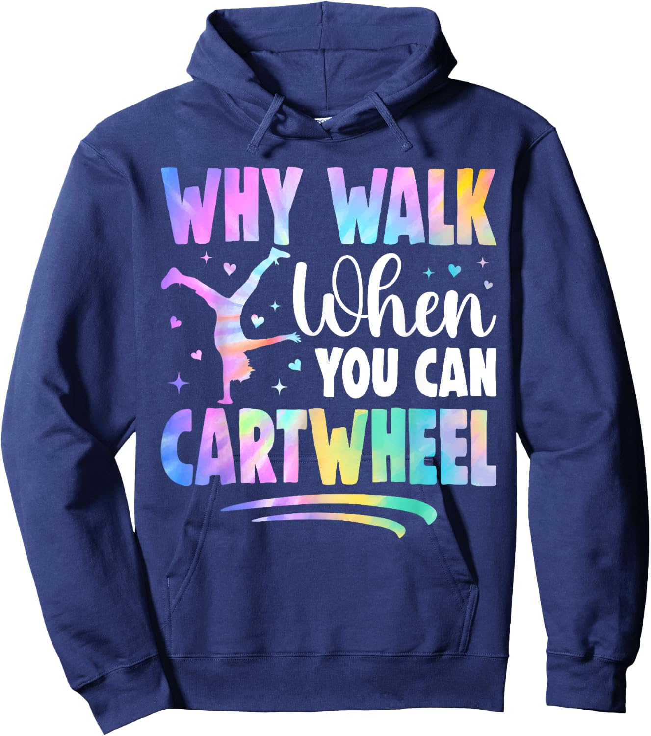 Cartwheel Gymnast Girl Tie Dye Gymnastic Girl Tumbling Hoodie - Hoodie | Navy
