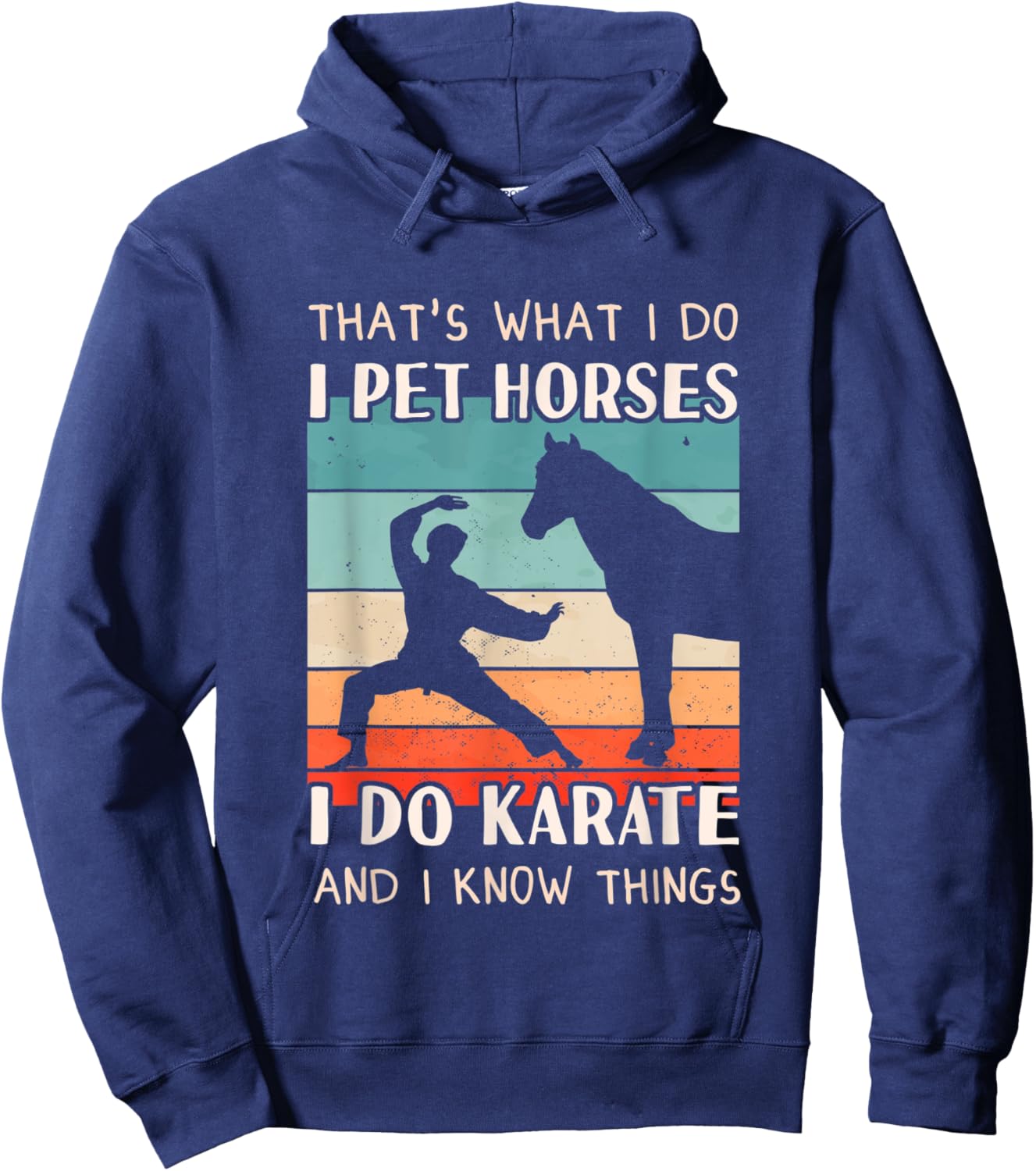 Karate Outfit - Horse Breeder Design Men Karate Hoodie - Hoodie | Navy