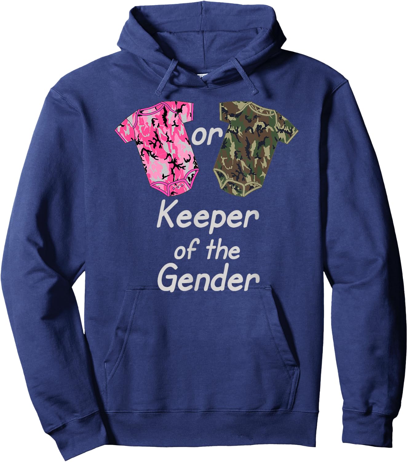 Keeper of the Gender Reveal Pink or Green Camouflage Hoodie - Hoodie | Navy