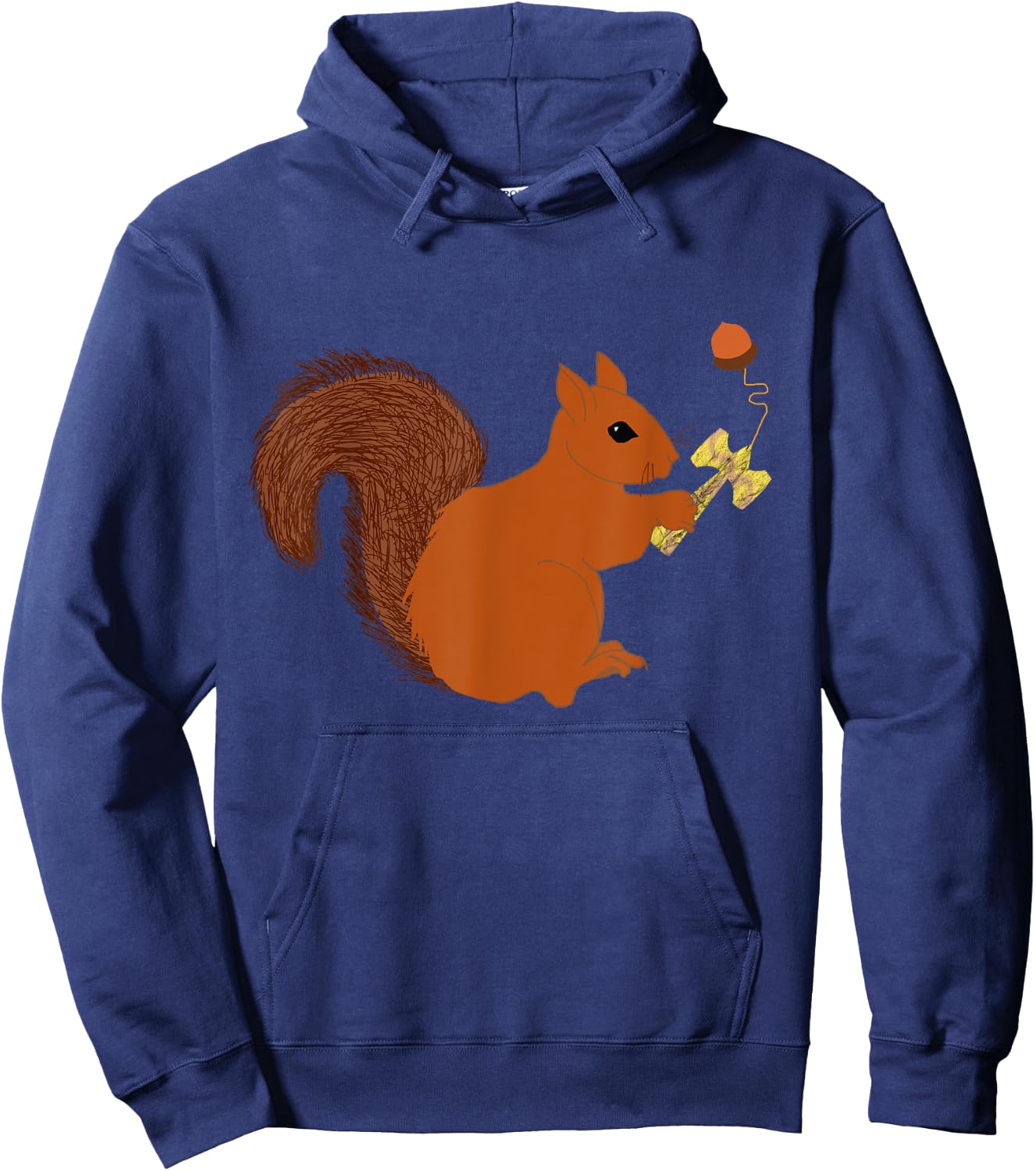 Kendama Sweet Squirrel Playing Kendama Cup Sports Hoodie - Hoodie | Navy