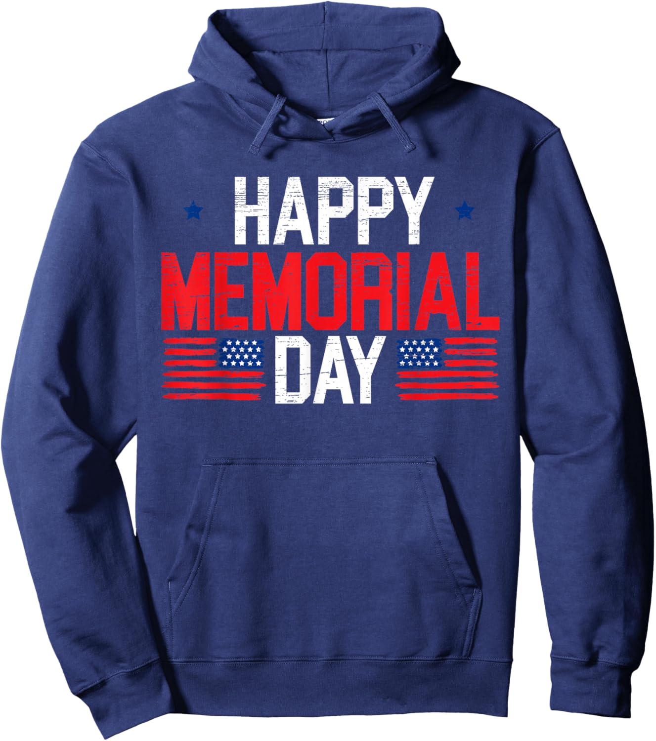 Happy Memorial Day USA Flag American Patriotic Armed Forces Hoodie - Hoodie | Navy