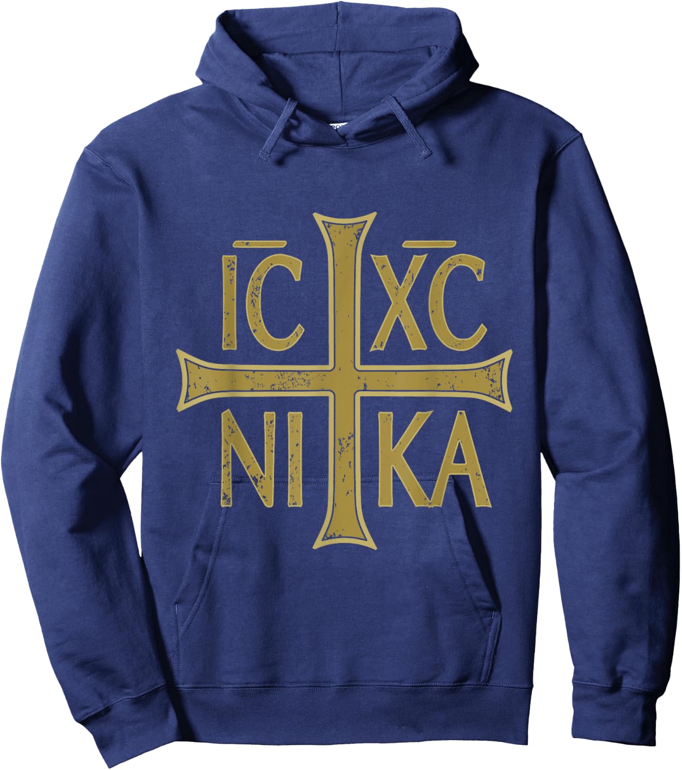 IC XC NIKA Cross Christogram Orthodox Eastern Christianity Hoodie - Hoodie | Navy