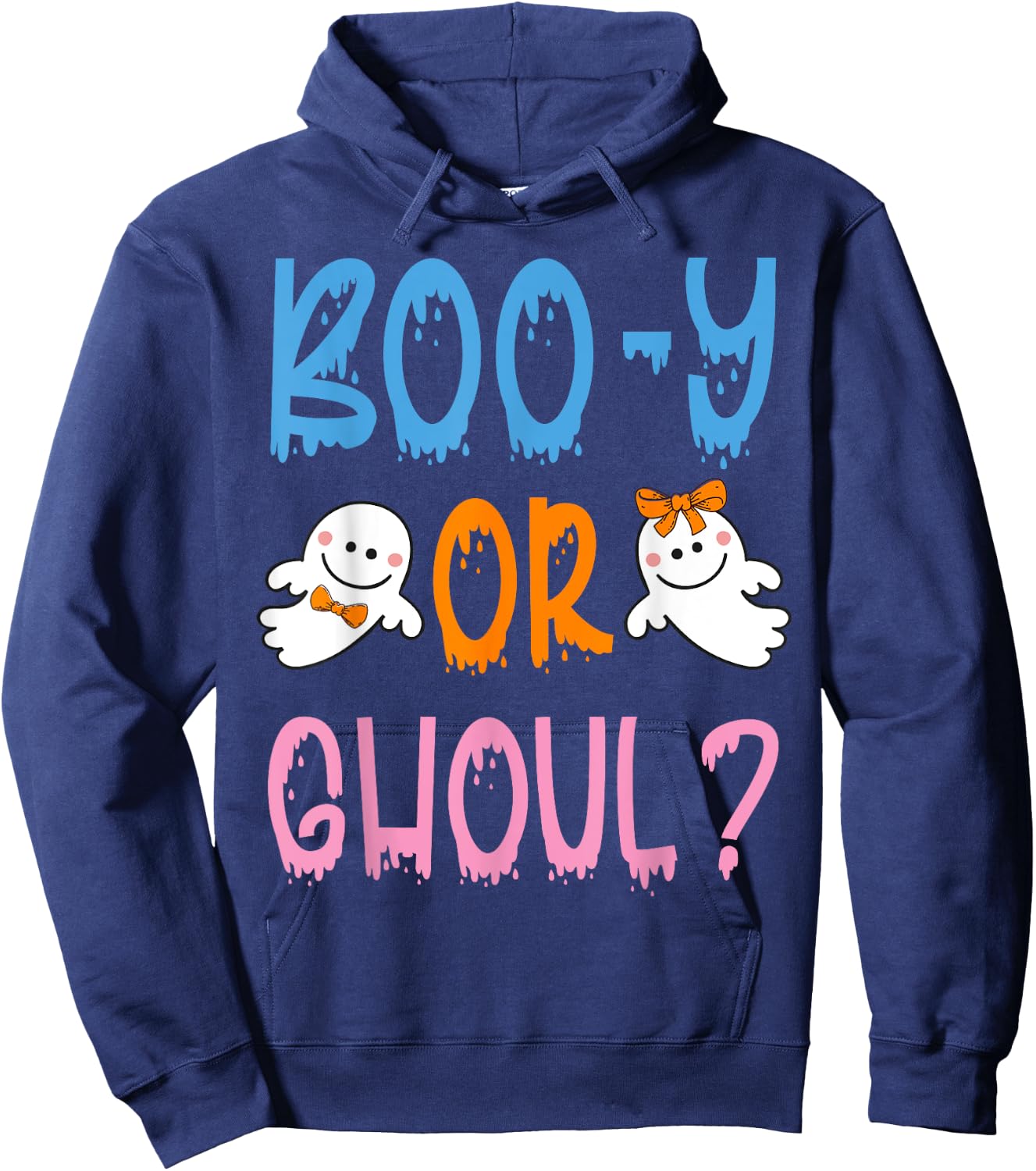 Boo-y or Ghoul? - Halloween Gender Reveal Design Hoodie - Hoodie | Navy
