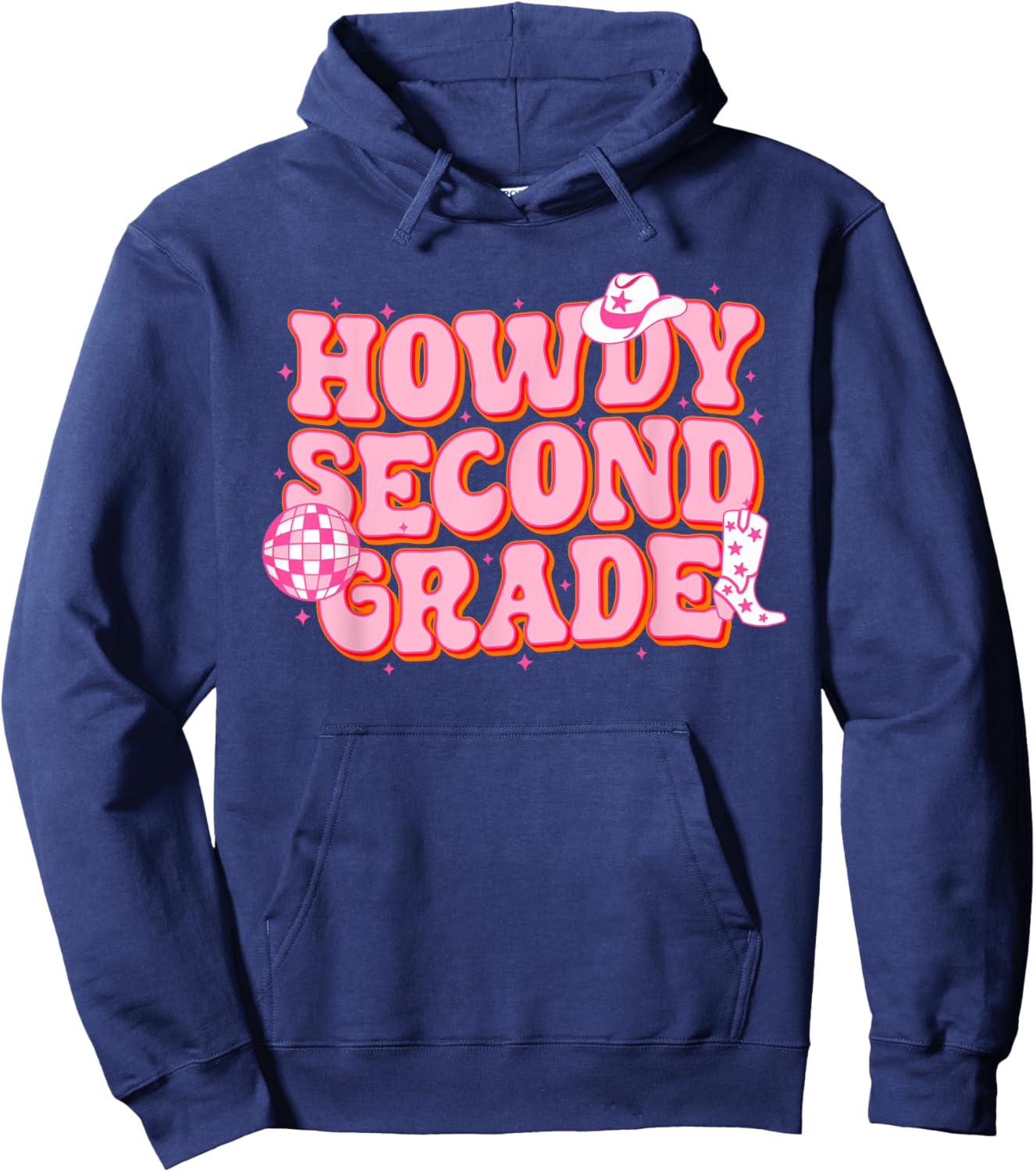 Howdy Second Grade Cowgirl Teacher 2nd Grade Back To School Hoodie - Hoodie | Navy