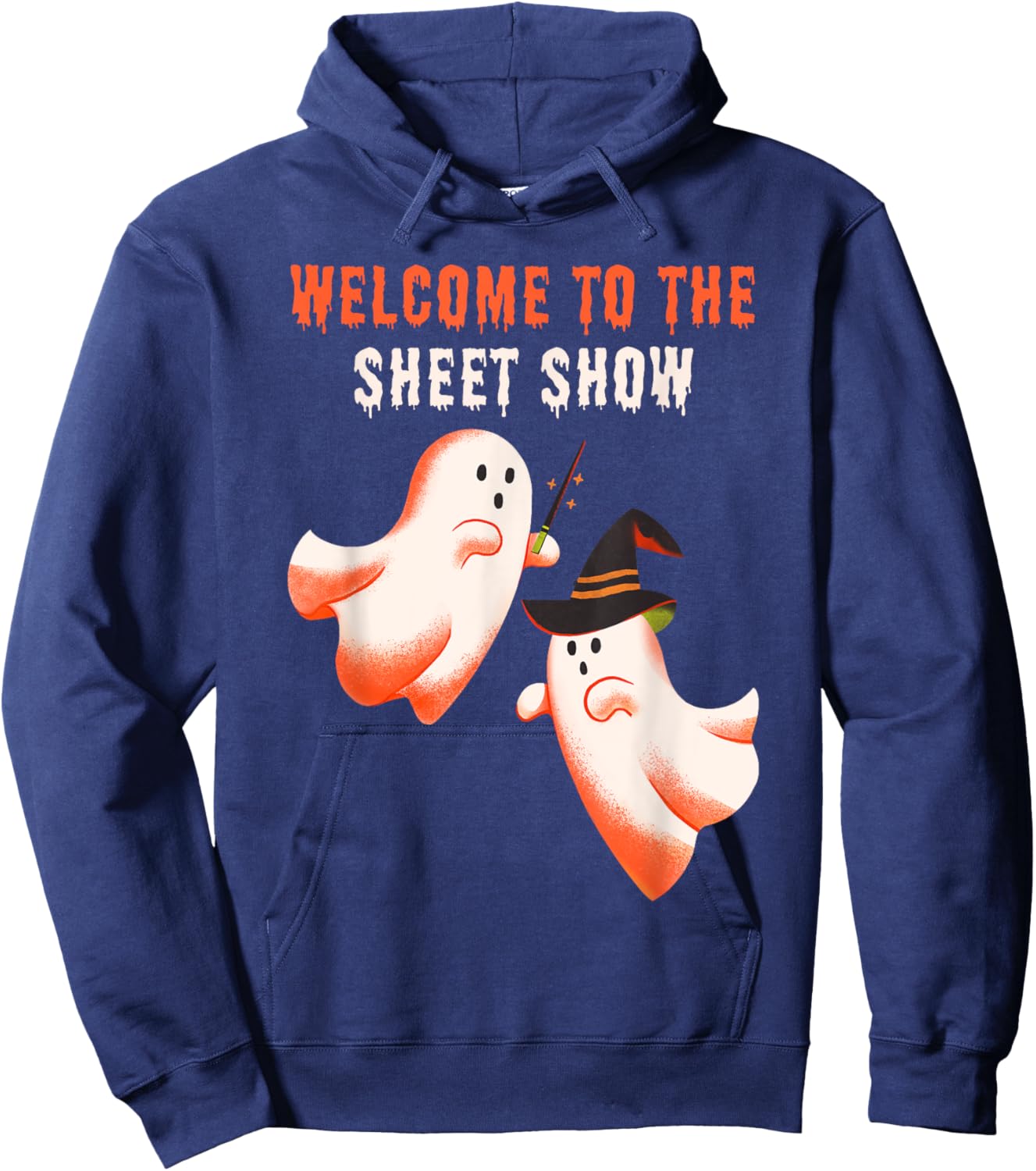 Welcome To The Sheet Show, Funny Ghosts Magicians Halloween Hoodie - Hoodie | Navy