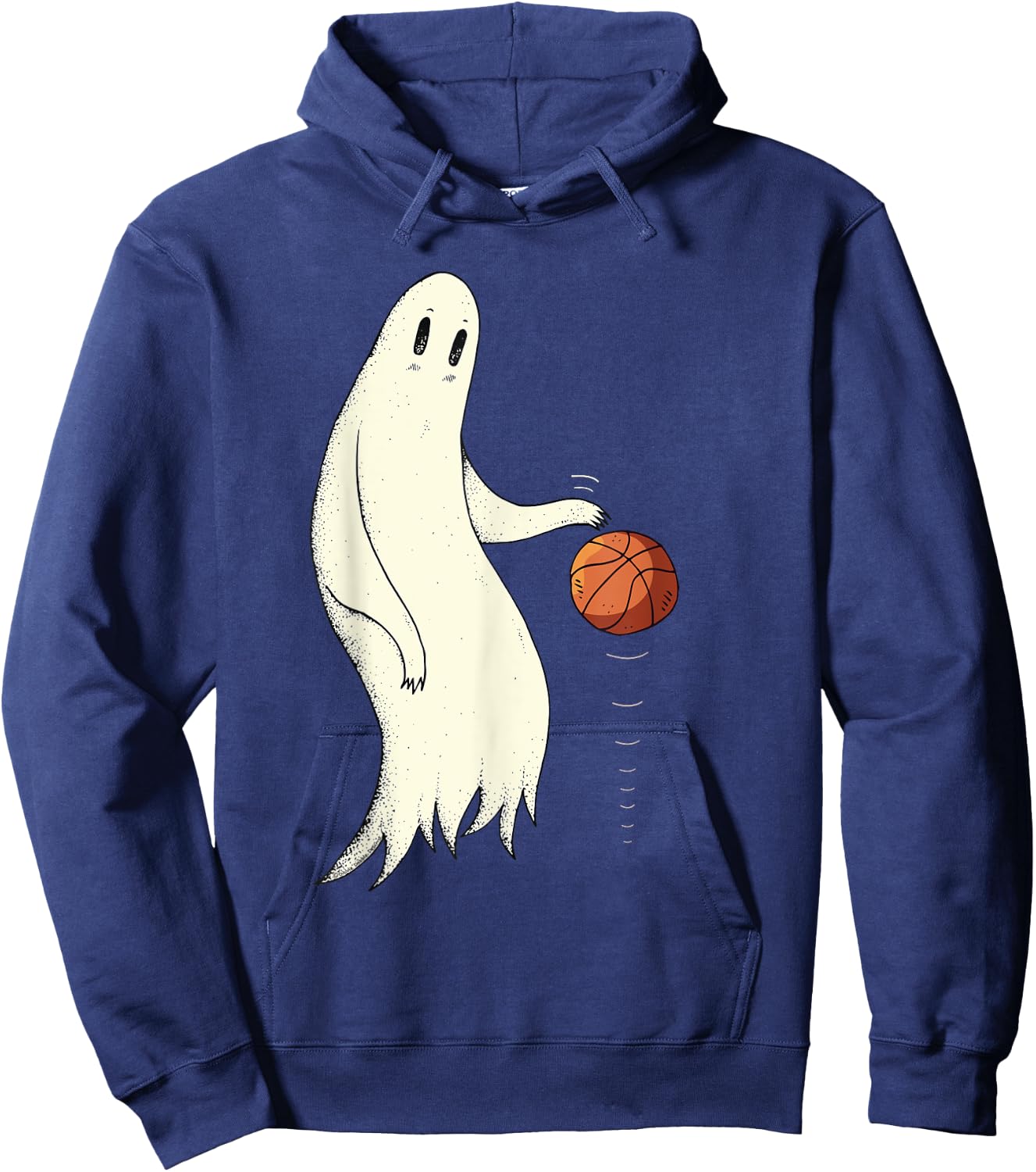 Funny Cool Ghost Dribbling Basketball - Halloween Basketball Hoodie - Hoodie | Navy