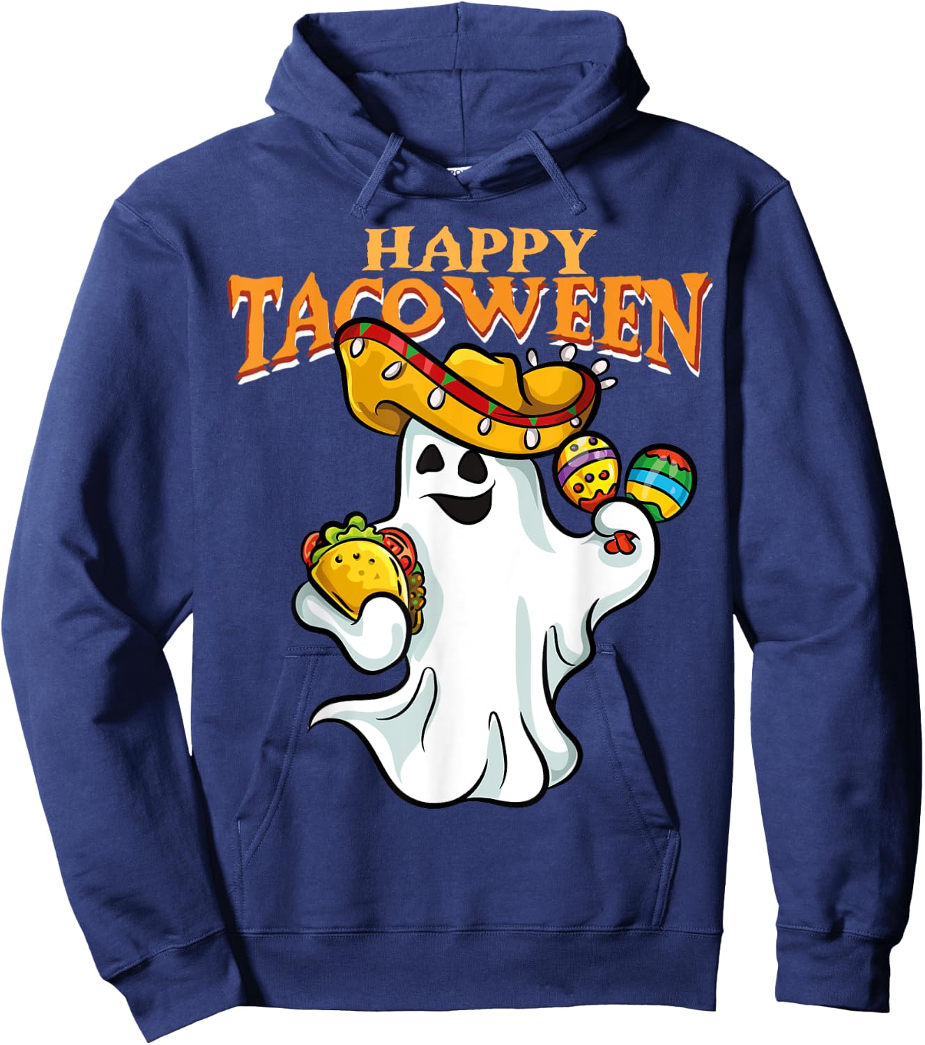 Tacoween Halloween Mexico Mexican Ghost Taco Costume Hoodie - Hoodie | Navy