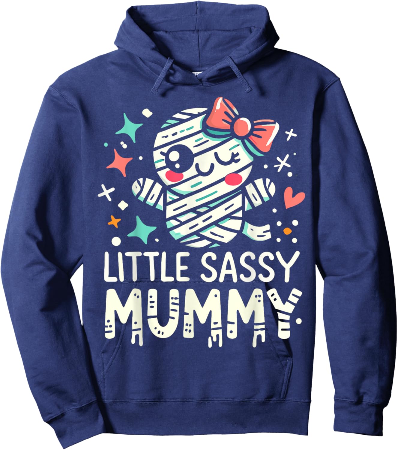 Kids Little Sassy Mummy Girl Cute Mummy Halloween Decor Hoodie - Hoodie | Navy