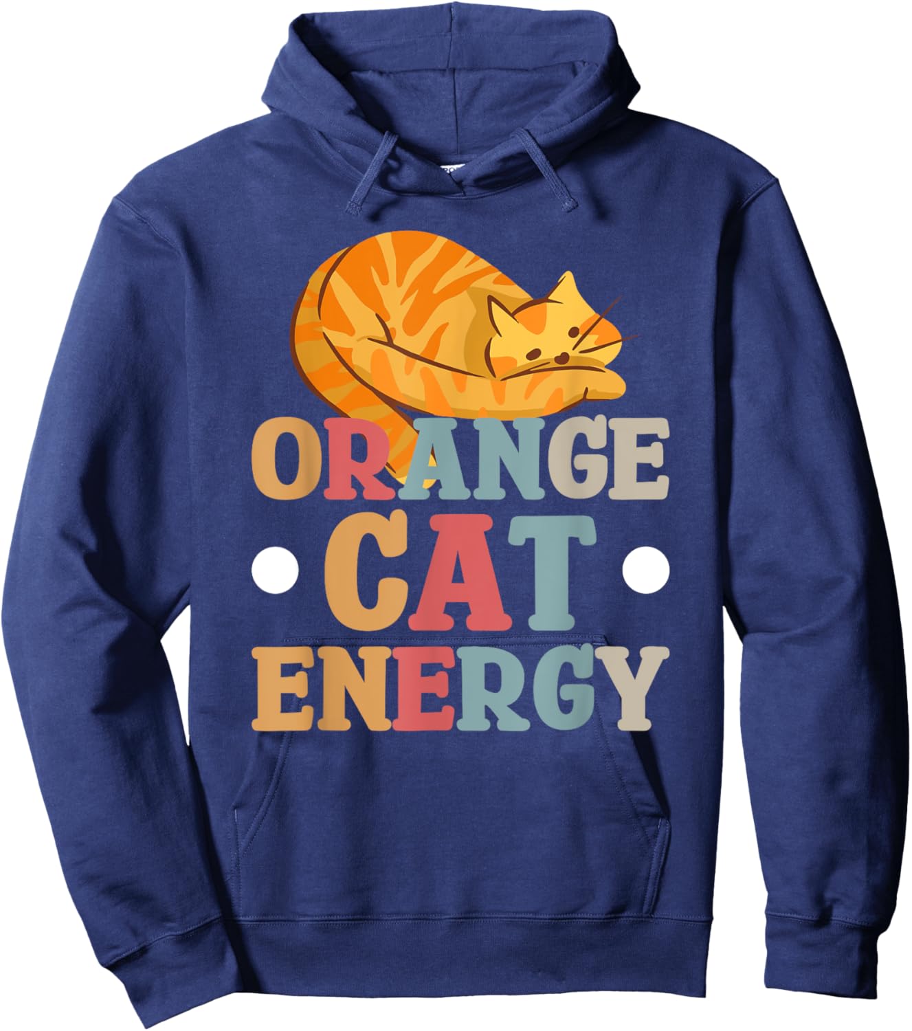 Orange Cat Energy Men Women Kids Hoodie - Hoodie | Navy