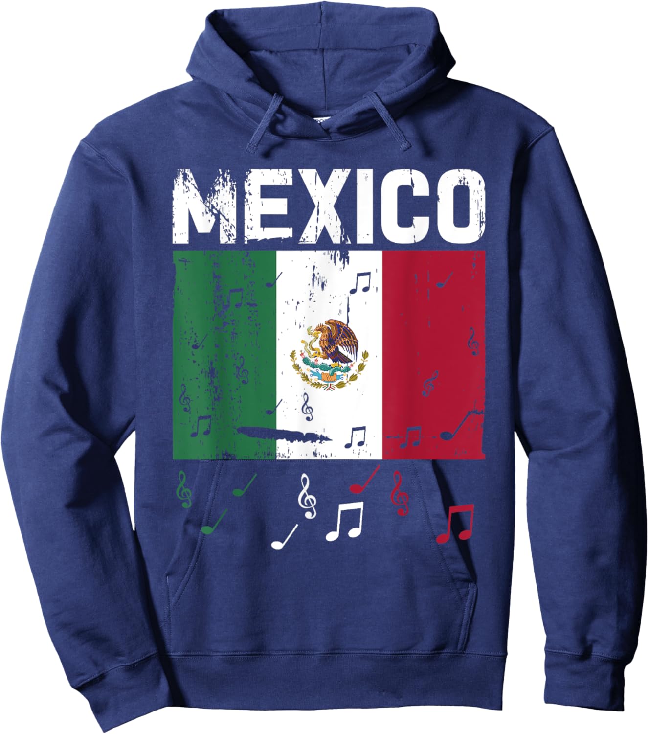 Mexico Flag Mexican Hispanic Siesta Pride Vintage Hoodie - Hoodie | Navy