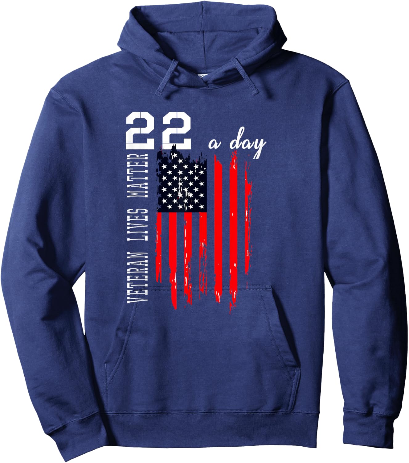 Patriotic Veteran Lives P.T.S.D 22 Day Suicide Awareness Women Men Hoodie - Hoodie | Navy
