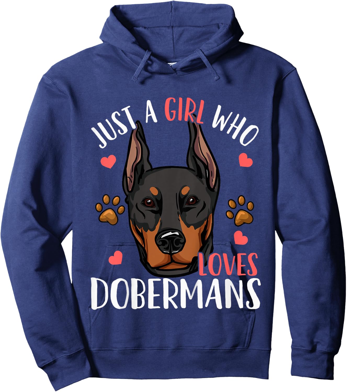 Kids Doberman Just A Girl Who Loves Dobermans Gift Hoodie - Hoodie | Navy