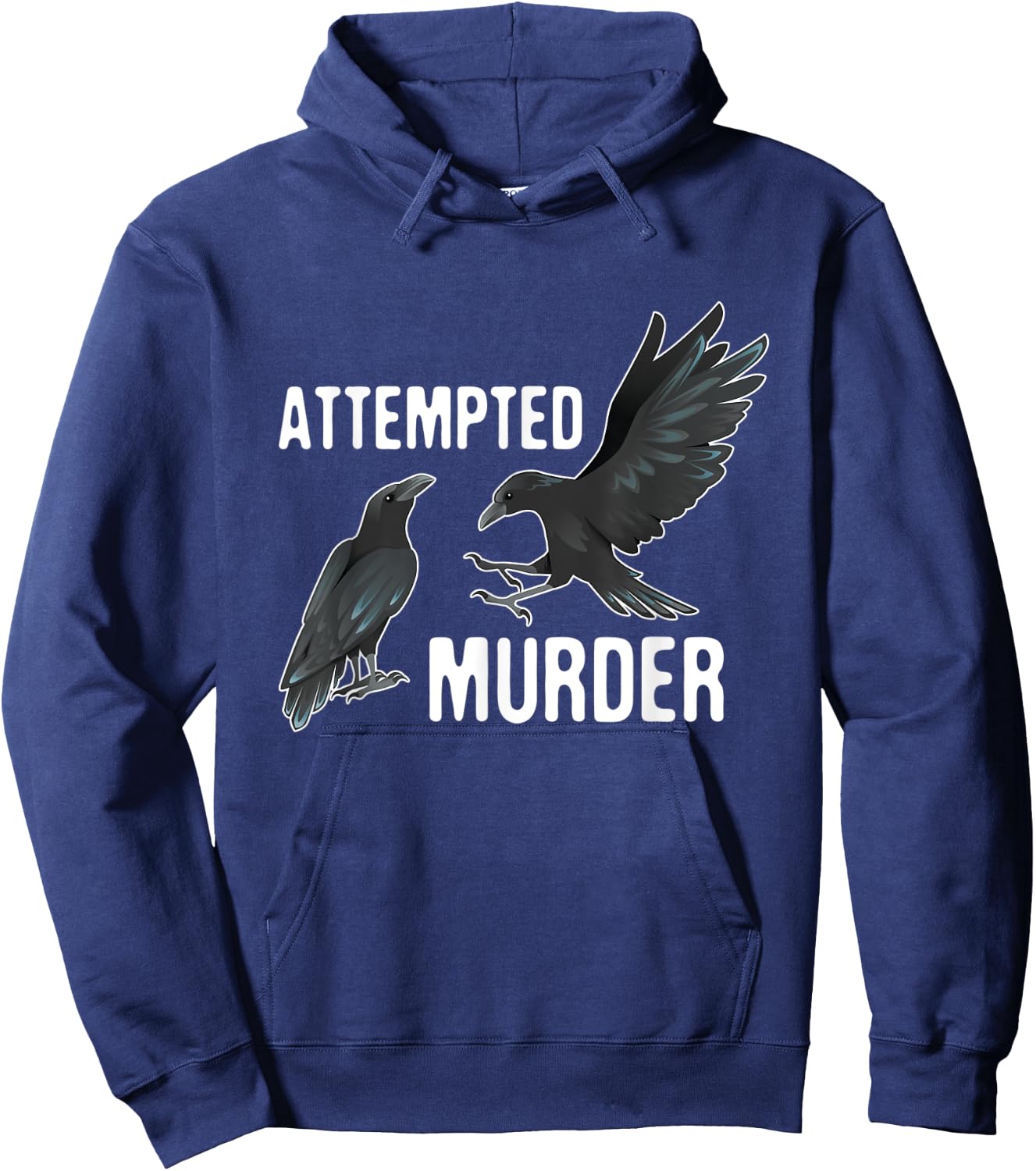 Vintage Attempted Murder Of Crows Bird Watcher Gift Hoodie - Hoodie | Navy