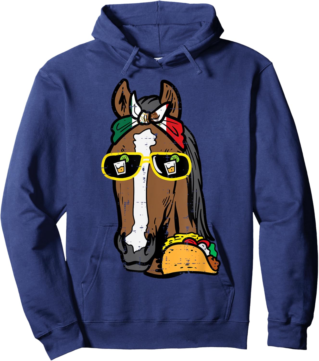 Horse Mexico Flag Cinco De Mayo Mexican Independence Day Hoodie - Hoodie | Navy