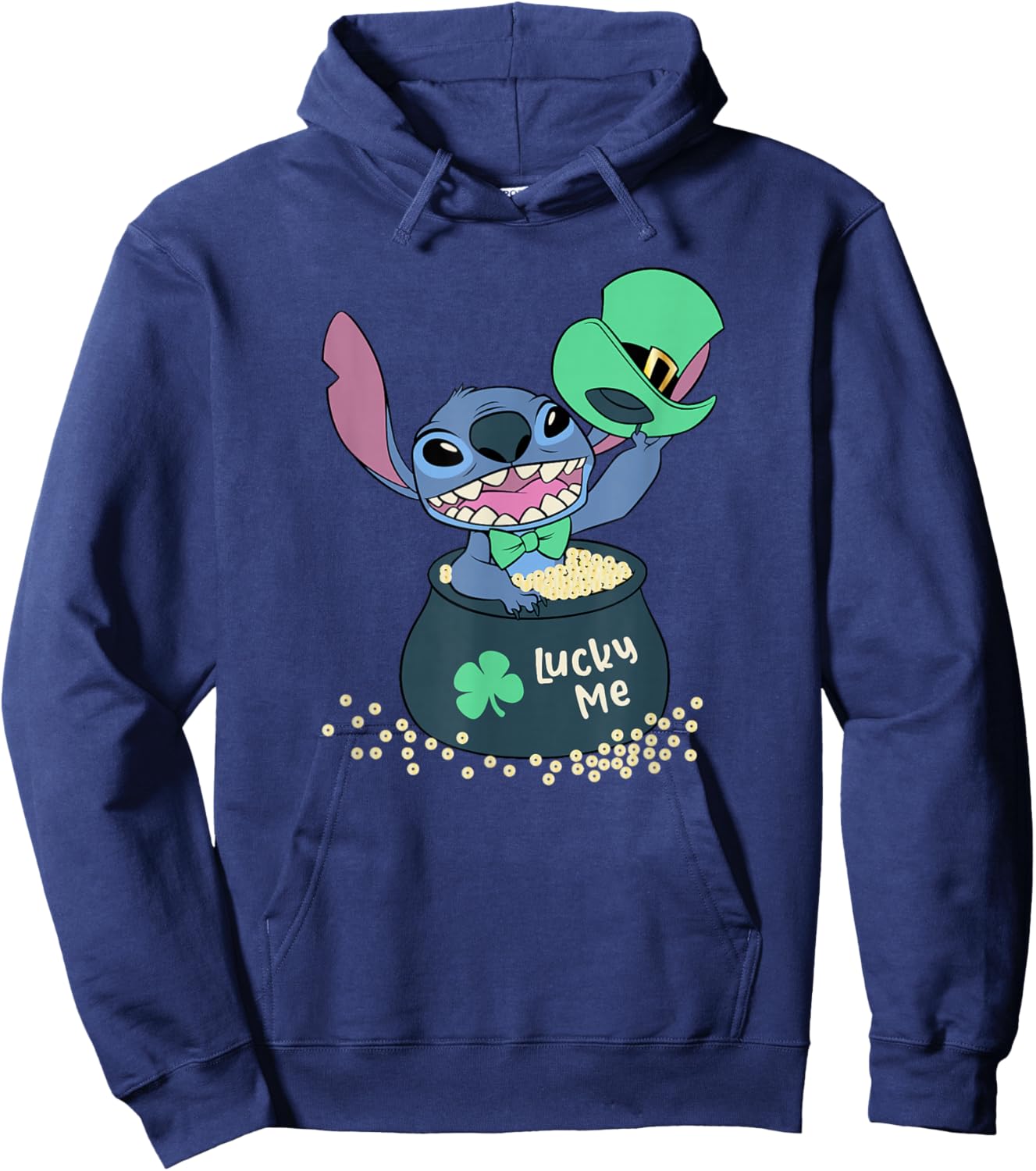 Disney Lilo & Stitch St. Patrick's Day Lucky Me Treasure Hoodie - Hoodie | Navy