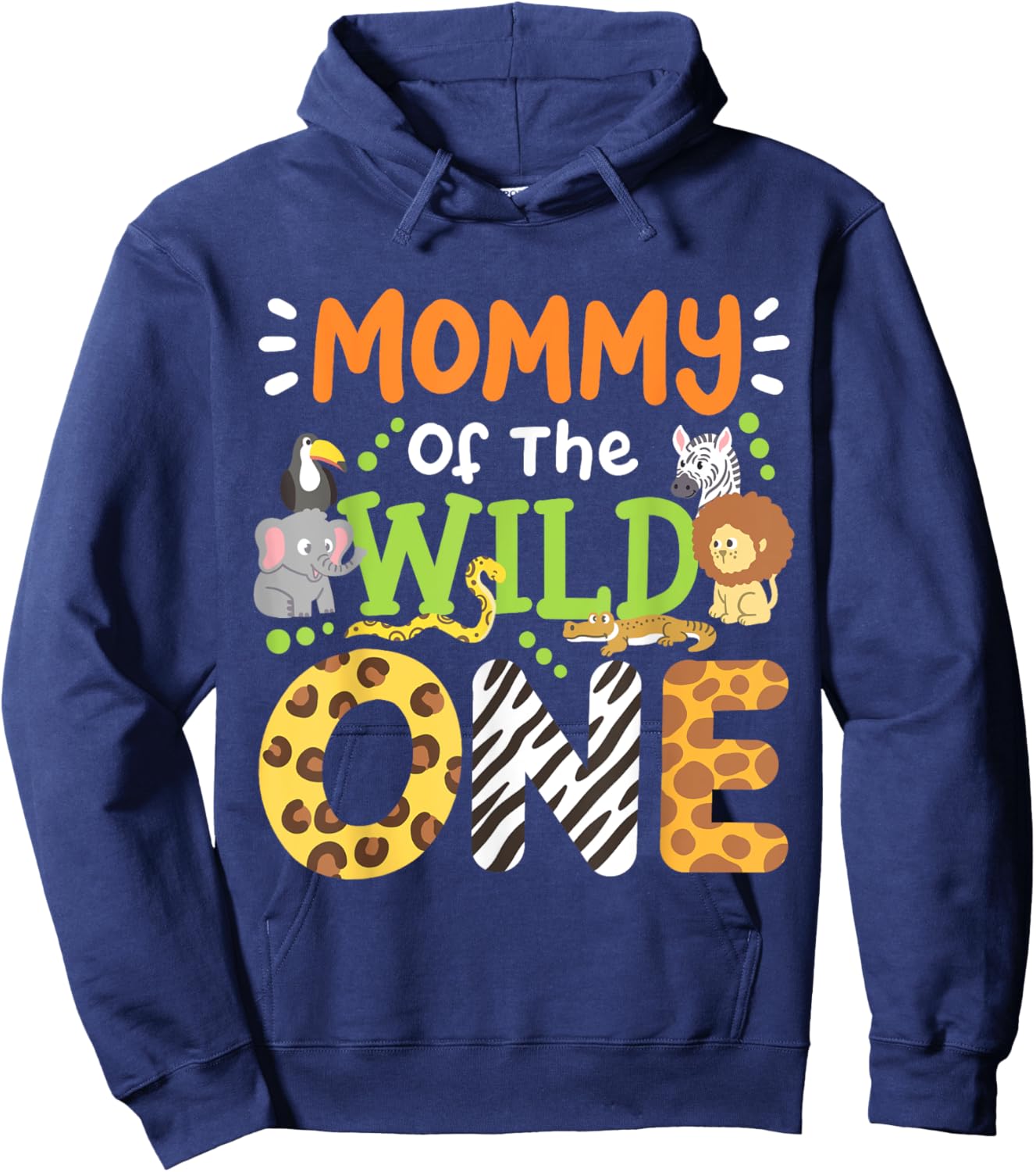 Mommy Of The Wild One Kids Boys Safari Zoo Birthday Family Hoodie - Hoodie | Navy