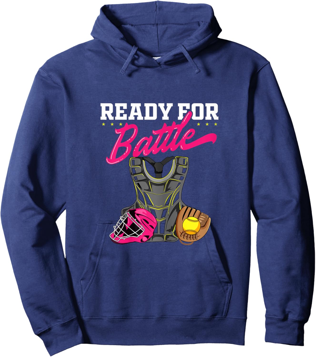 Softball Catcher Sports Design- Women Girls Softball Player Hoodie - Hoodie | Navy