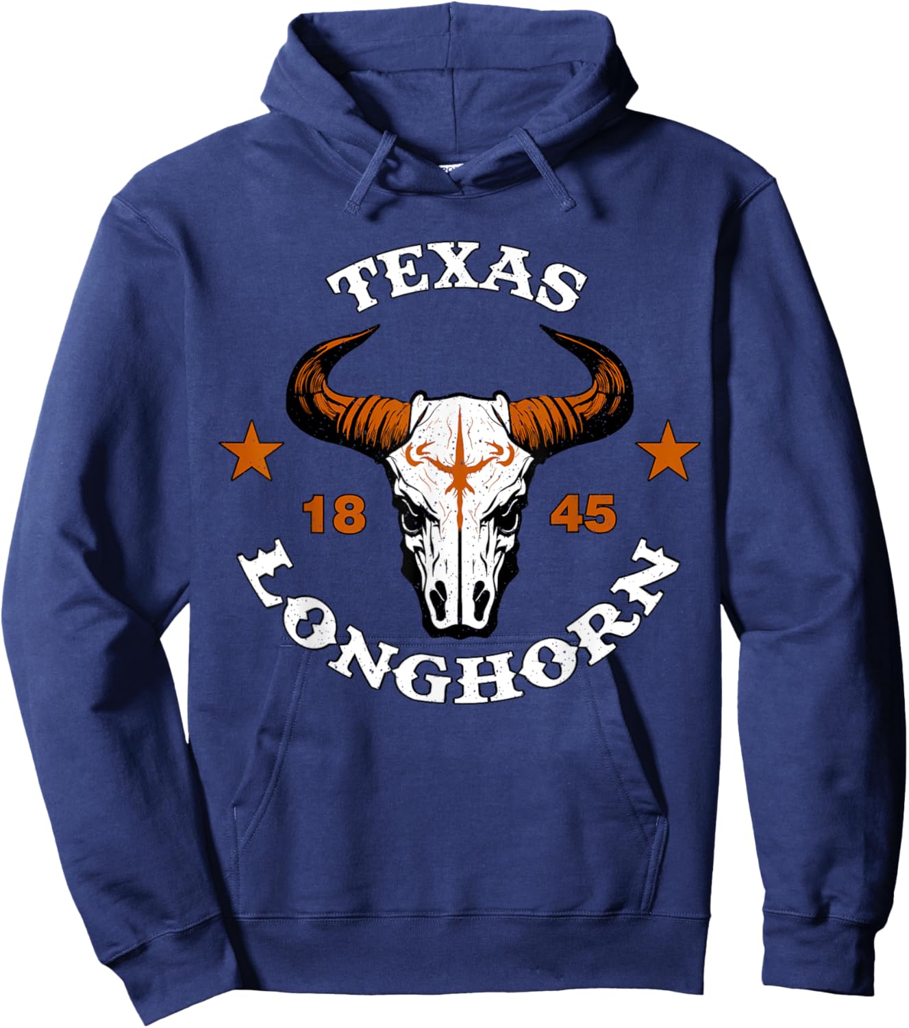 Texas 1845 Vintage Longhorn Hoodie - Hoodie | Navy