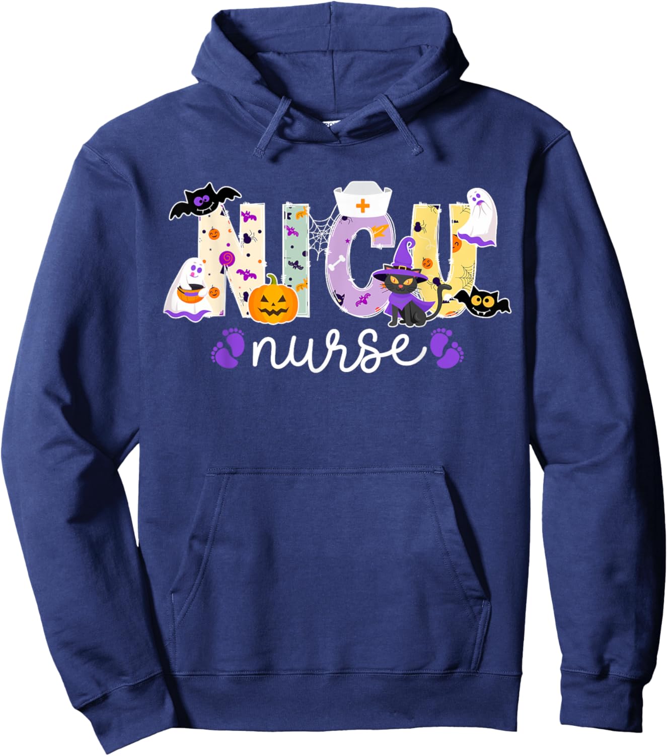 Spooky NICU Nurse Halloween Neonatal Intensive Care Unit Hoodie - Hoodie | Navy