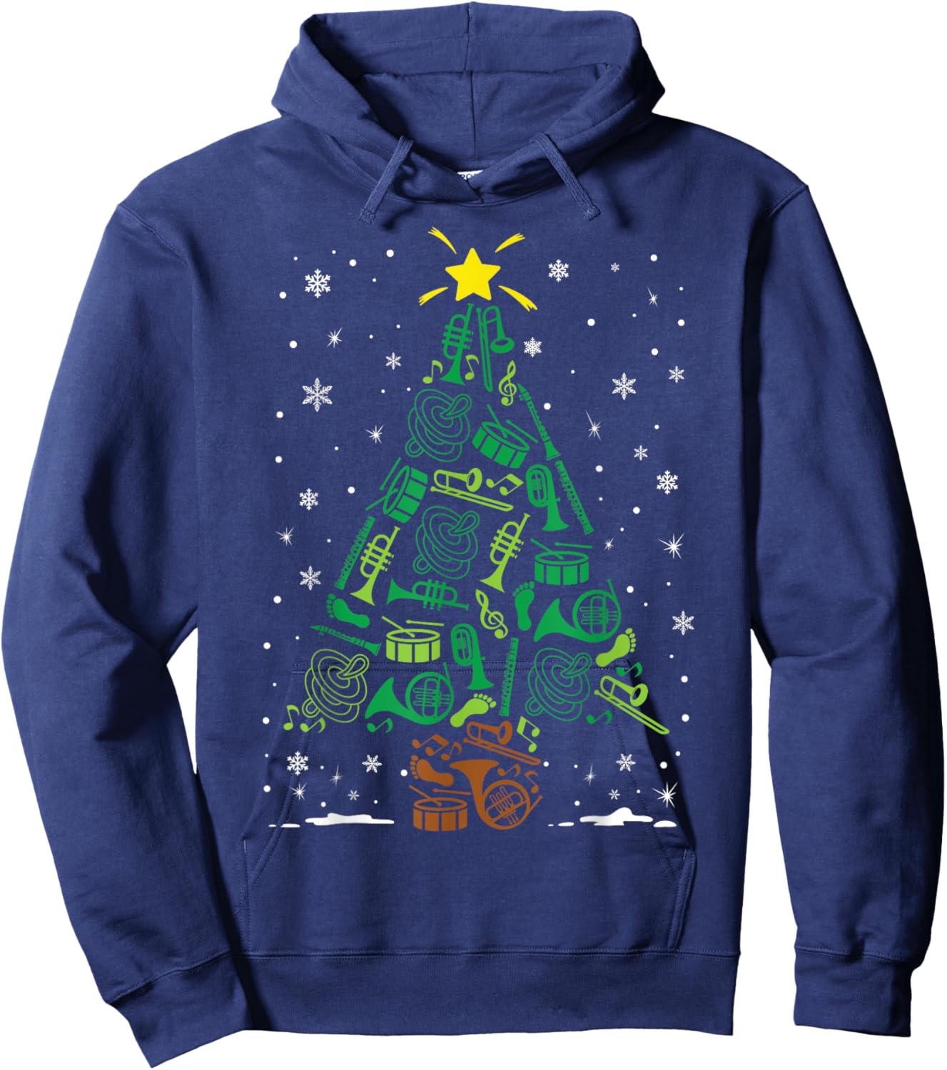 Marching Band Instrument Family Matching Christmas Tree Hoodie - Hoodie | Navy