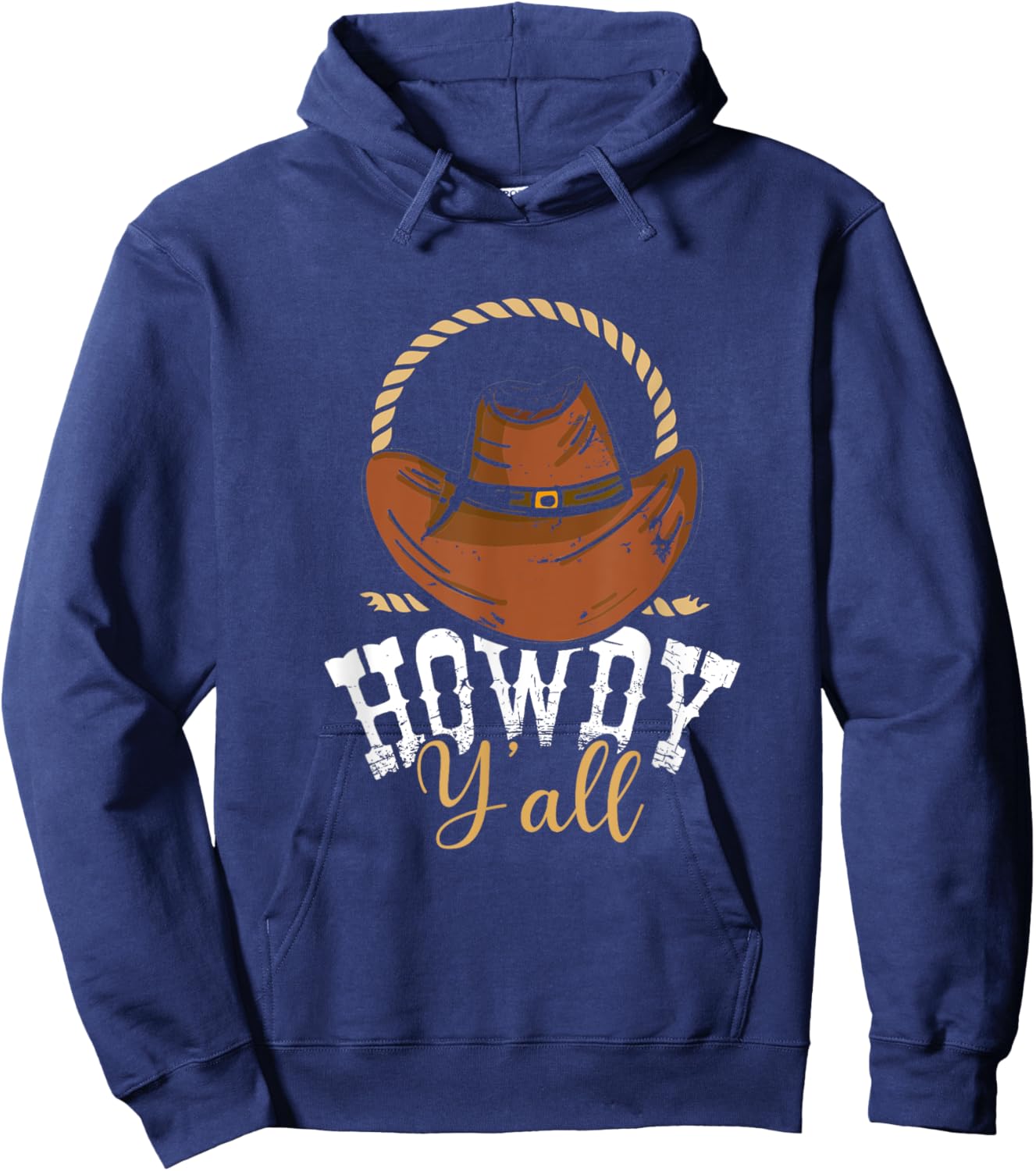 Howdy Y'all | Cowboy Hat Country | Wild West Western Rodeo Hoodie - Hoodie | Navy