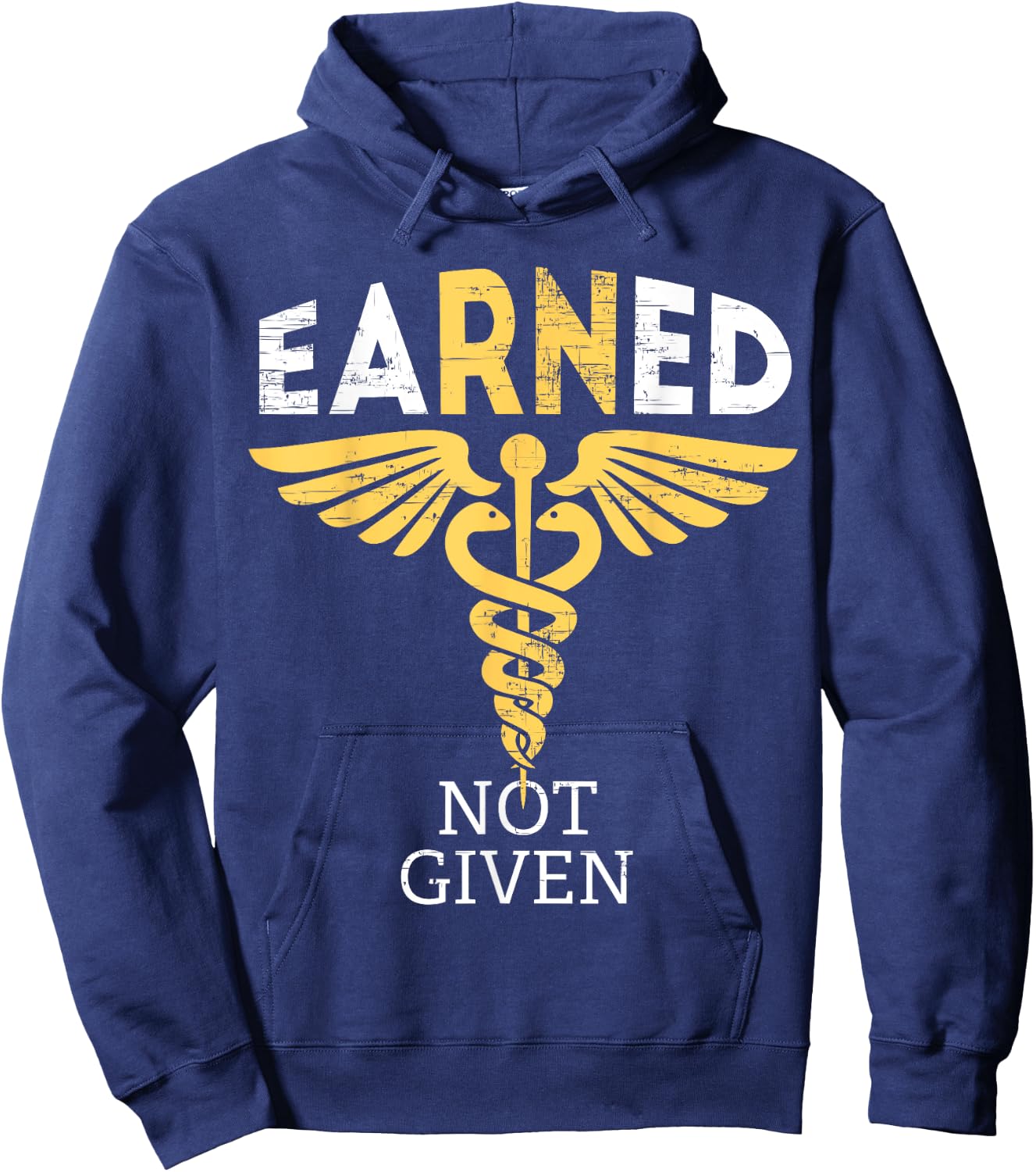 Vintage Nursing Medical Nurses Week Graduation Earned Not Given | RN Registered Nurse Gifts Women Hoodie - Hoodie | Navy