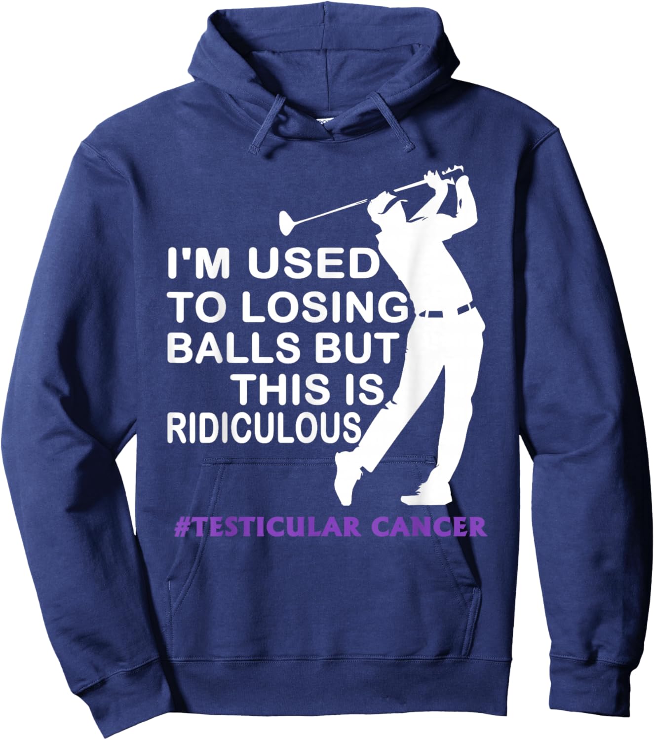 Testicular Cancer Awareness Survivor Golf Player Funny Hoodie - Hoodie | Navy