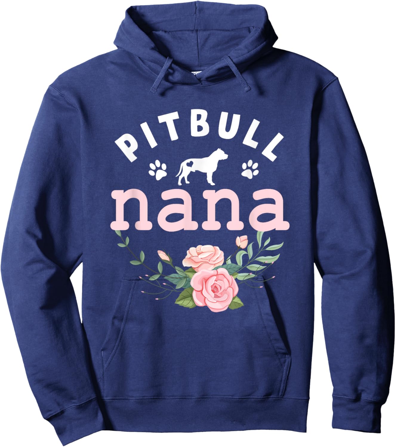 Pitbull Dog Nana Grandma Mother's Day Gifts Women Christmas Hoodie - Hoodie | Navy