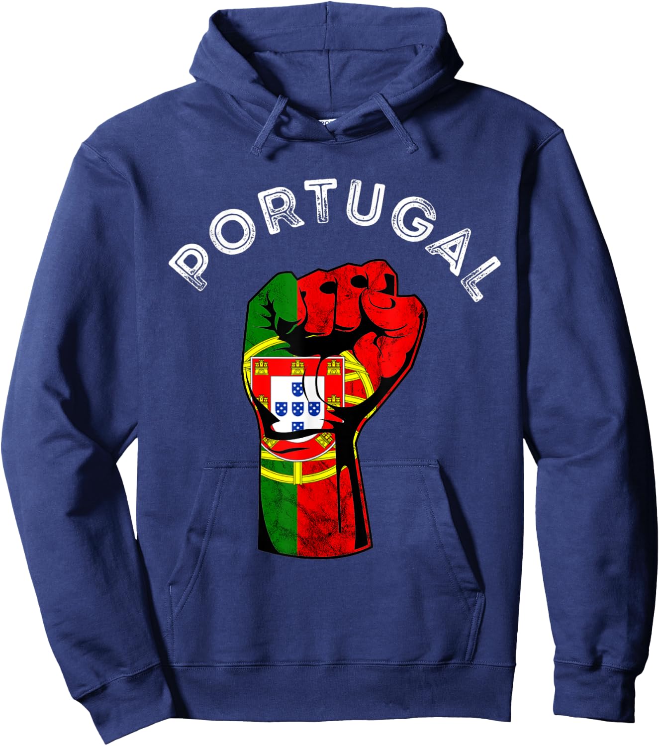 Portugal Hand Fist Power Portuguese Pride Portuguese Flag Hoodie - Hoodie | Navy