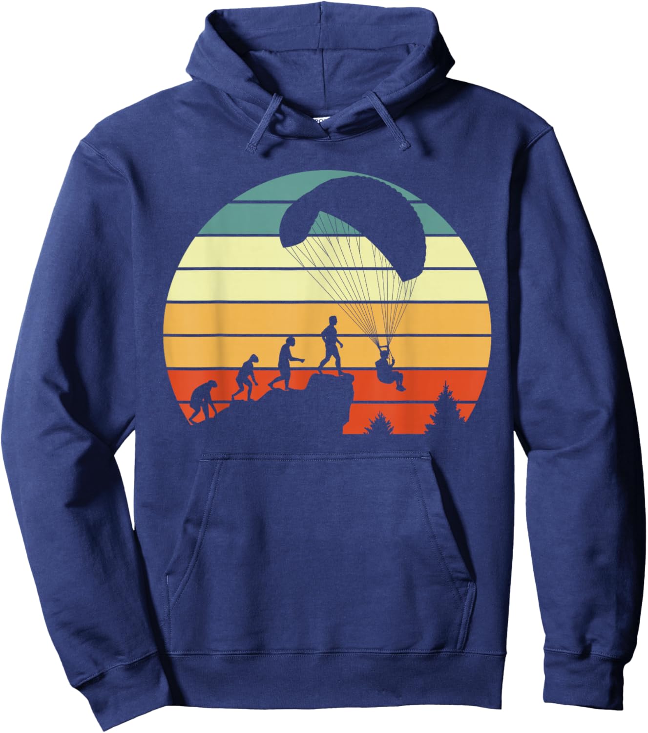 Paragliding Evolution Motiv with Paraglider Hoodie - Hoodie | Navy