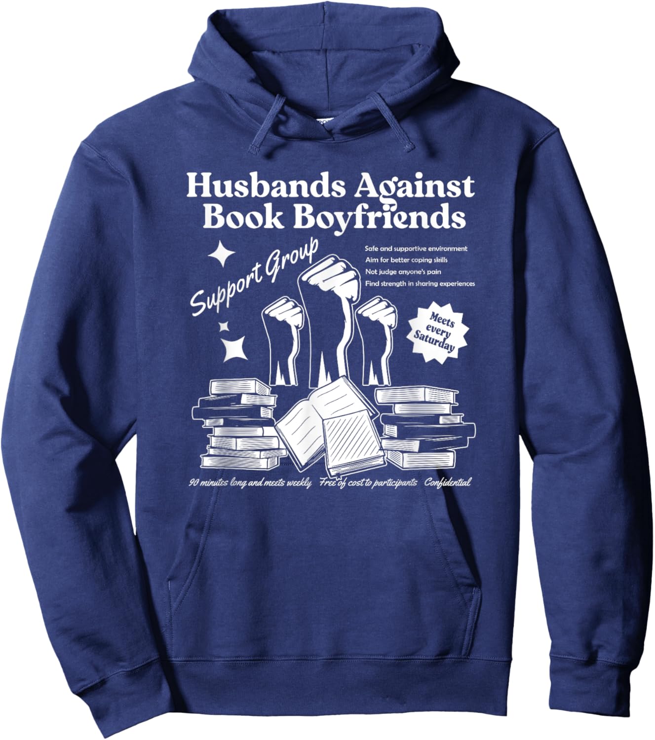 Husbands Against Book Boyfriends, Book Boyfriends Club Hoodie - Hoodie | Navy