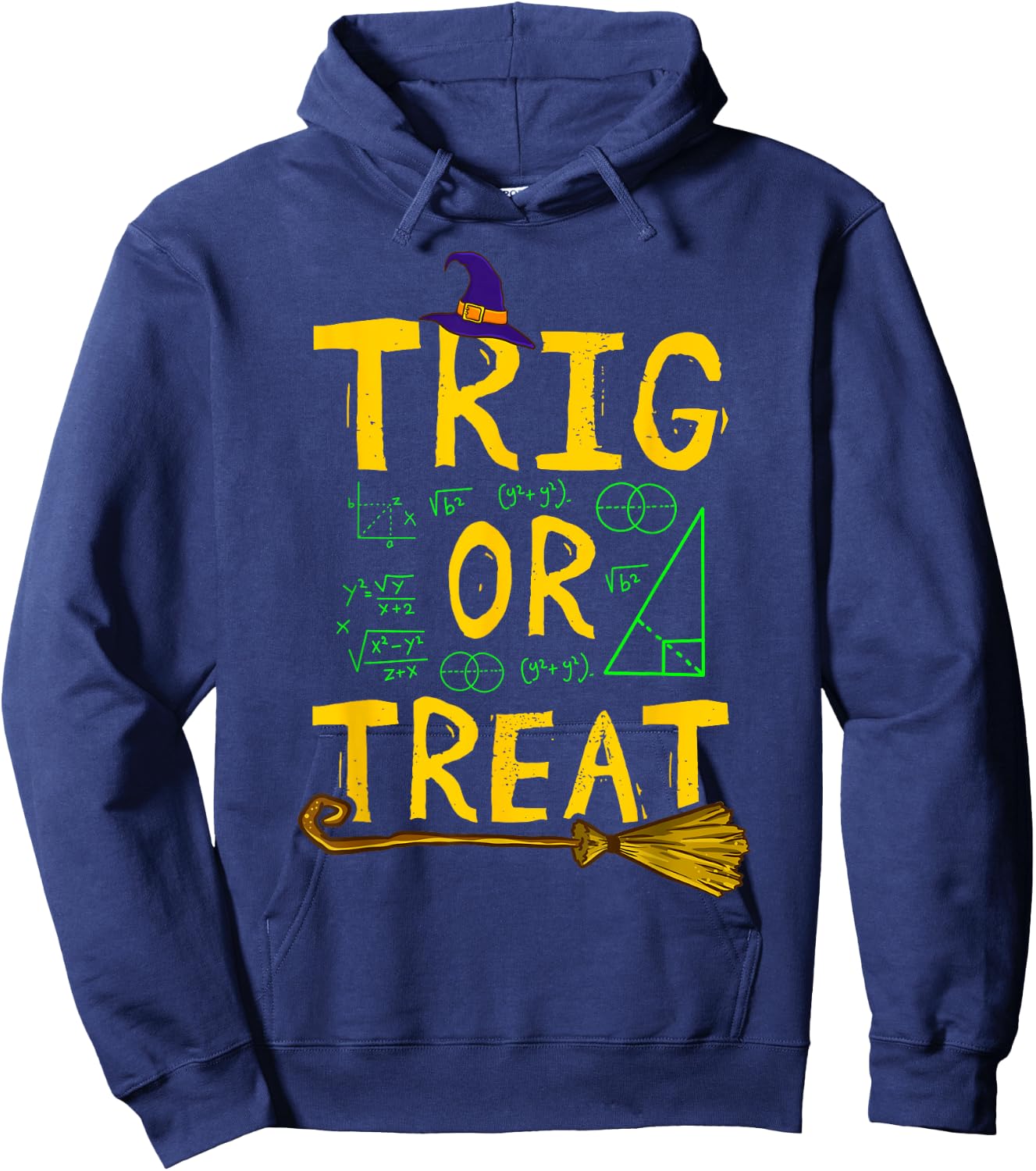 Halloween Math Teacher Trig Or Treat Student School College Hoodie - Hoodie | Navy