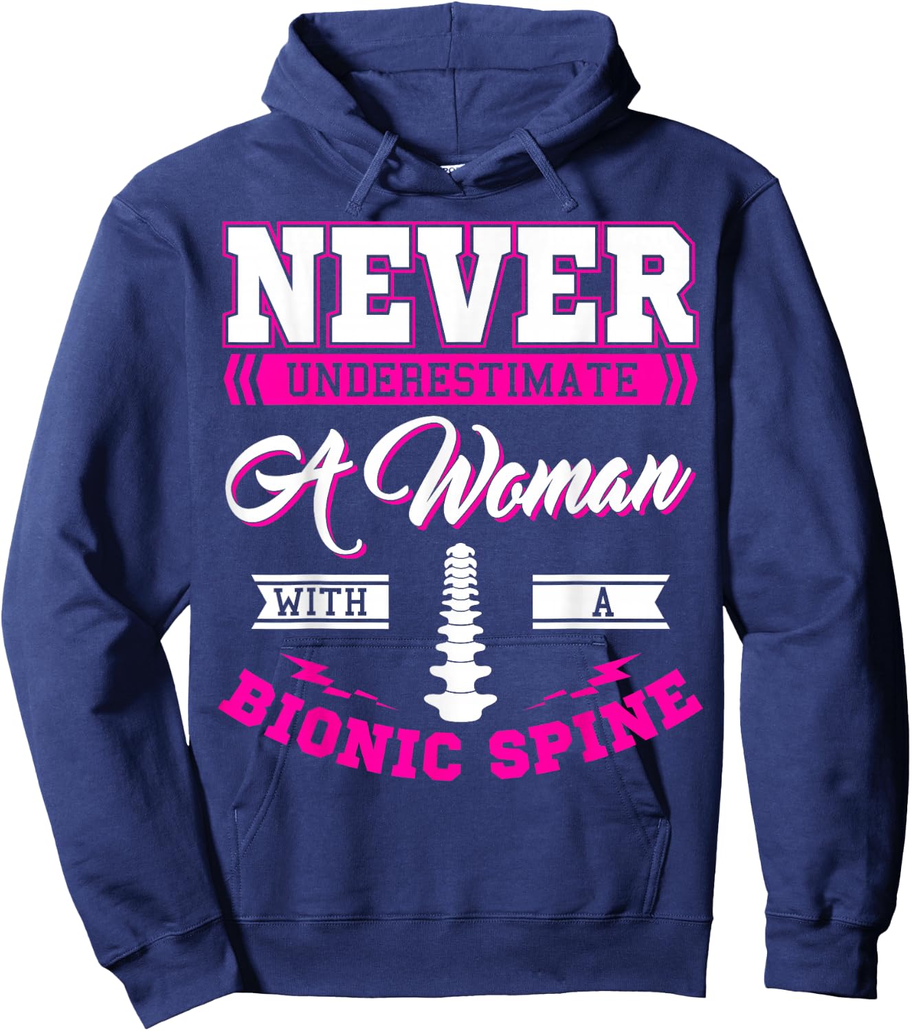 Bionic Spine Surgery Survivor Back Spinal Fusion Recovery Hoodie - Hoodie | Navy