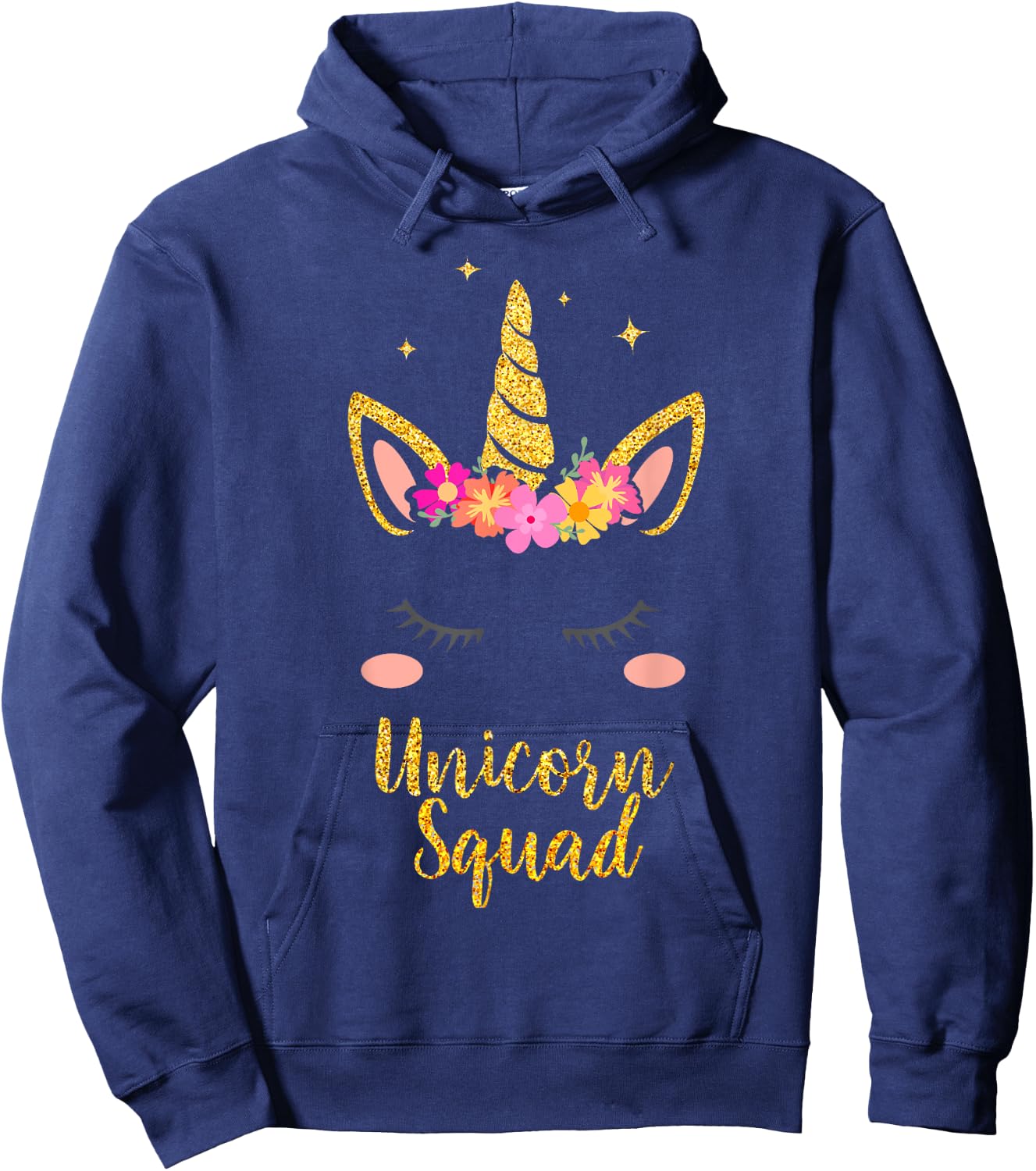 Unicorn Squad , Cute Fantasy Design For Girls and Women Hoodie - Hoodie | Navy