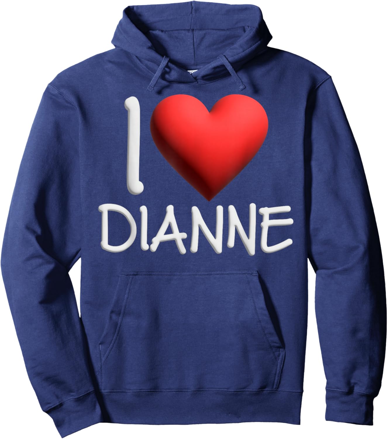 I Love Dianne Name Personalized Girl Woman Friend Heart Hoodie - Hoodie | Navy
