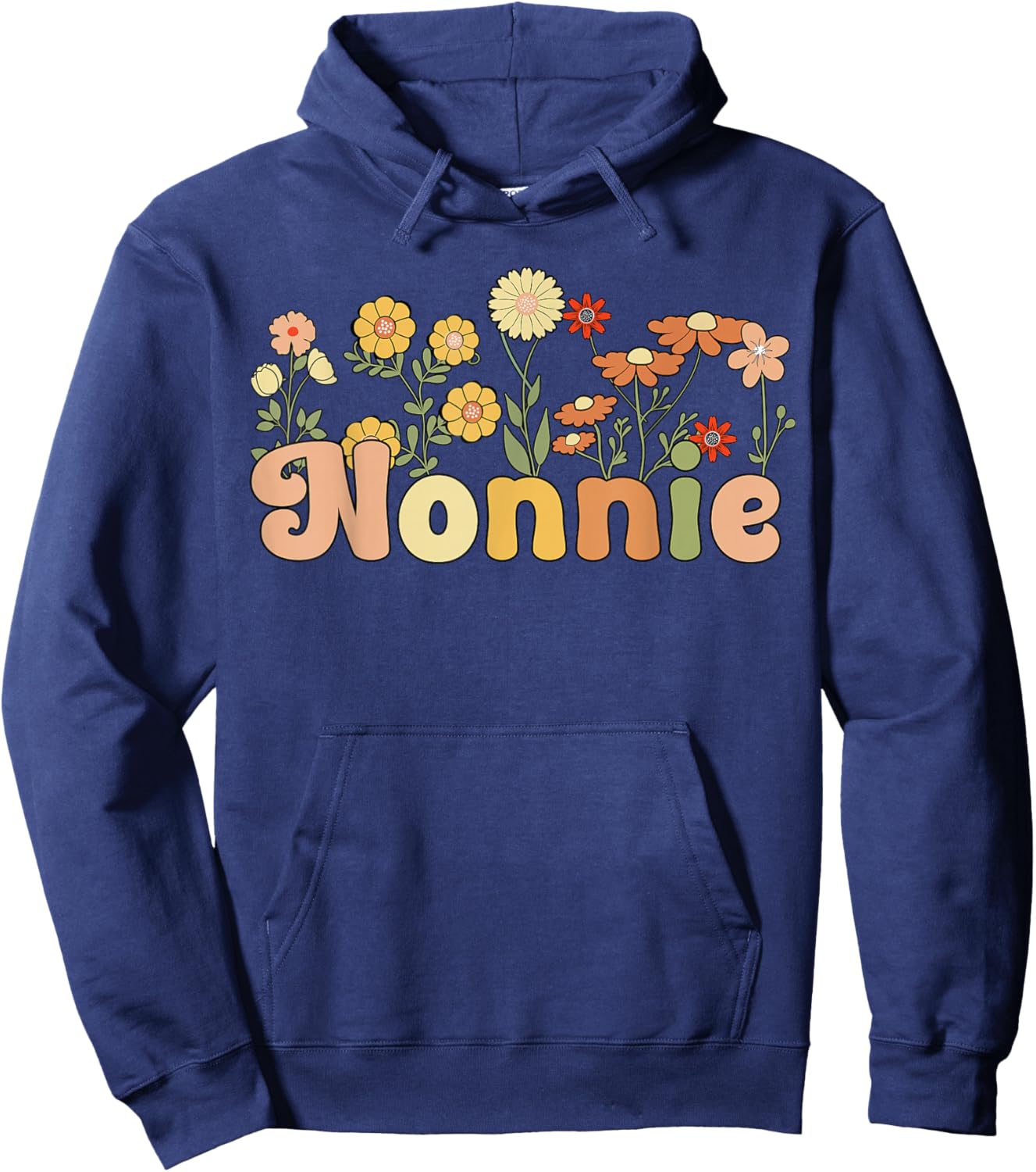 Groovy Nonnie Grandmother Flowers Nonnie Grandma Hoodie - Hoodie | Navy