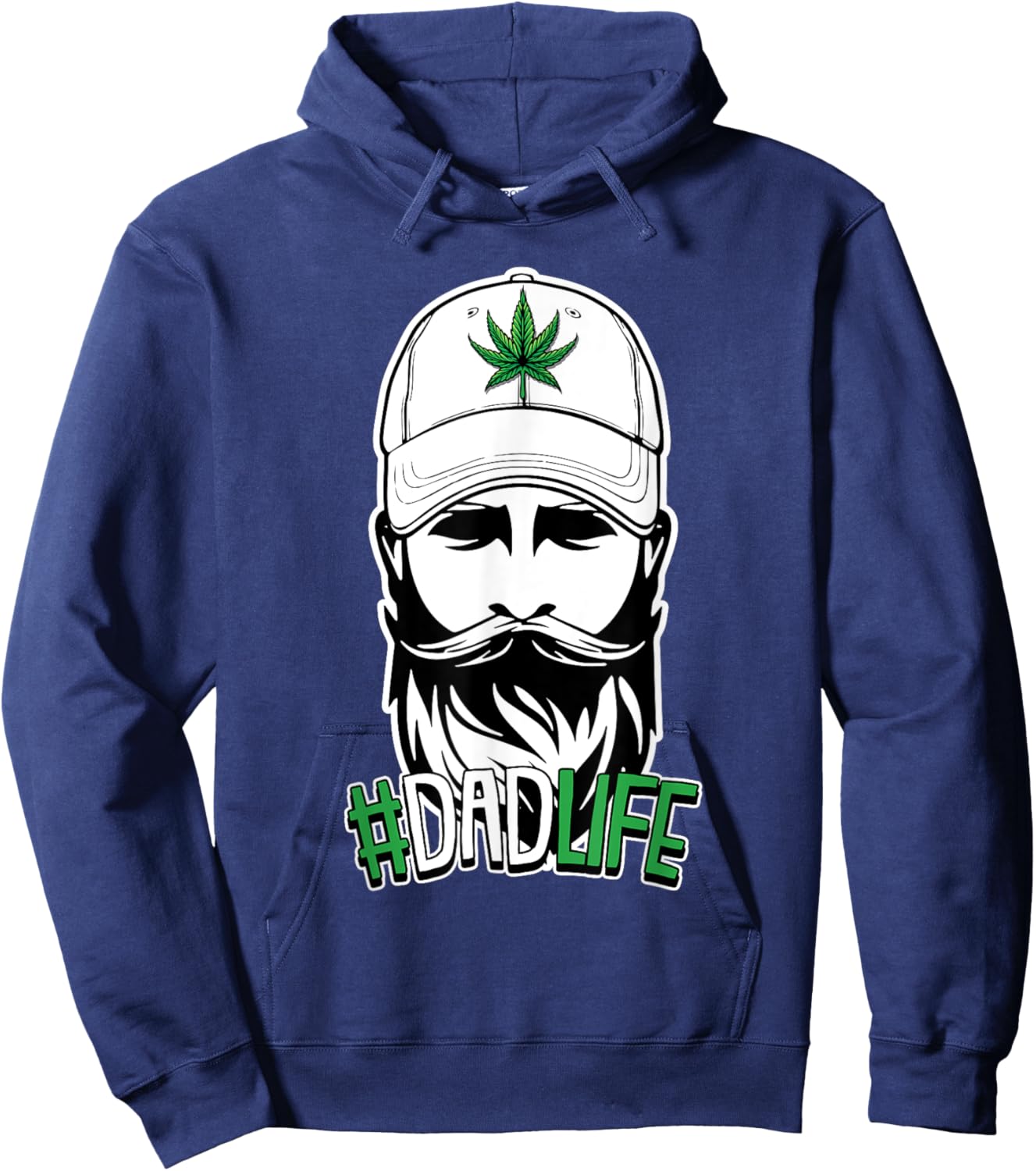 Dad Life Fathers Day Cool Weed Marijuana Stoner Papa Daddy Hoodie - Hoodie | Navy